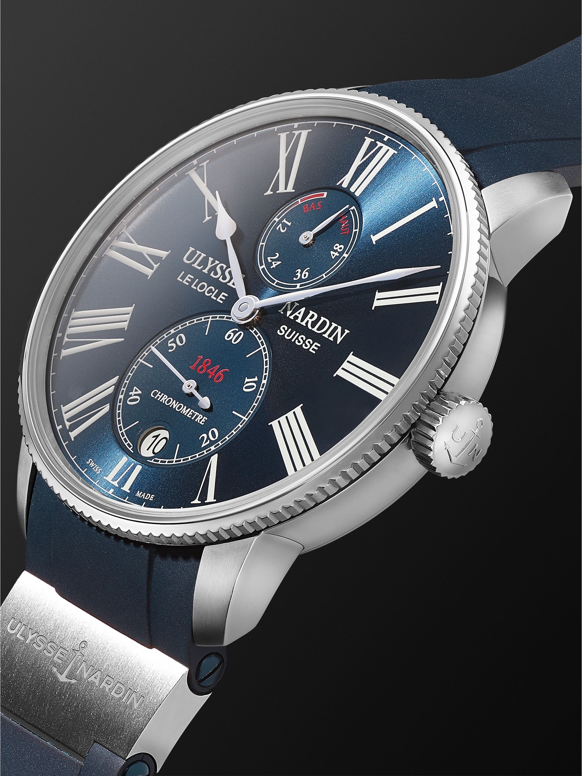 ULYSSE NARDIN Marine Torpilleur Automatic 42mm Stainless Steel and Rubber Watch, Ref. No. 1183-310-3/43