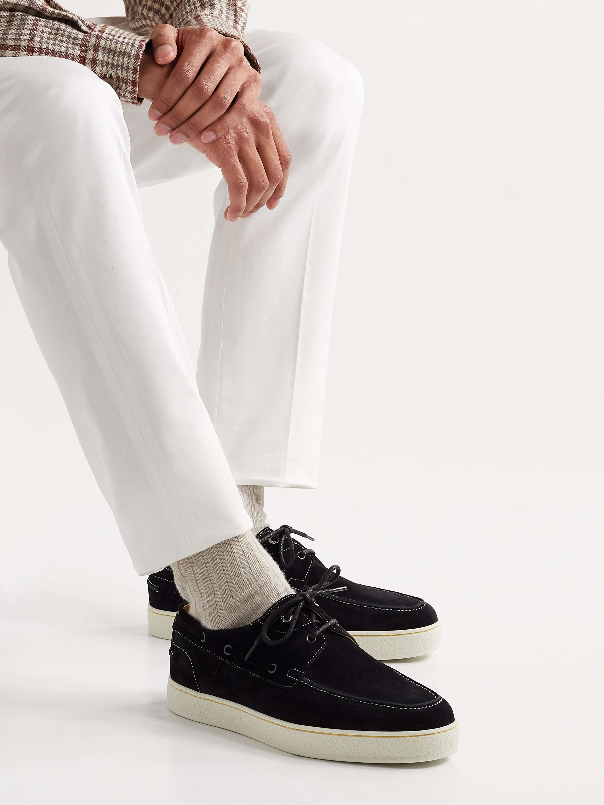 JOHN LOBB Pier Suede Boat Shoes