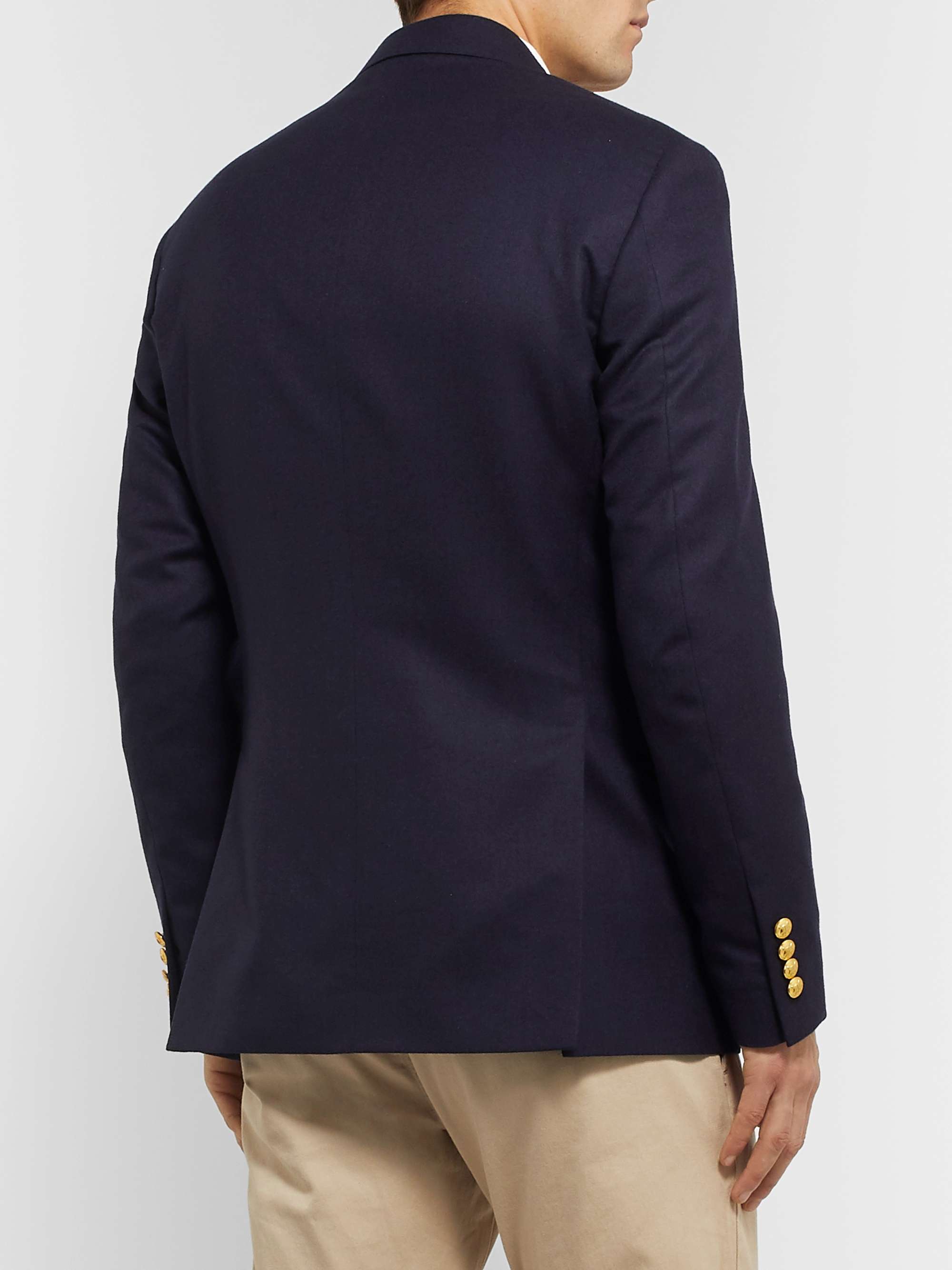 POLO RALPH LAUREN Navy Slim-Fit Unstructured Linen-Blend Blazer