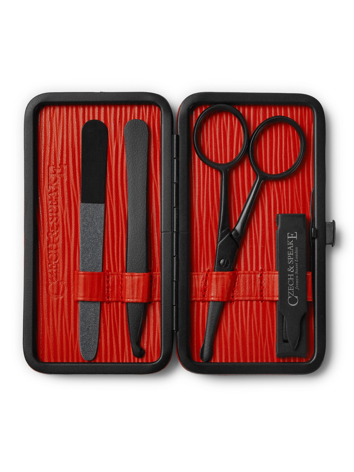 Czech & Speake Leather-bound Manicure Set In Colorless