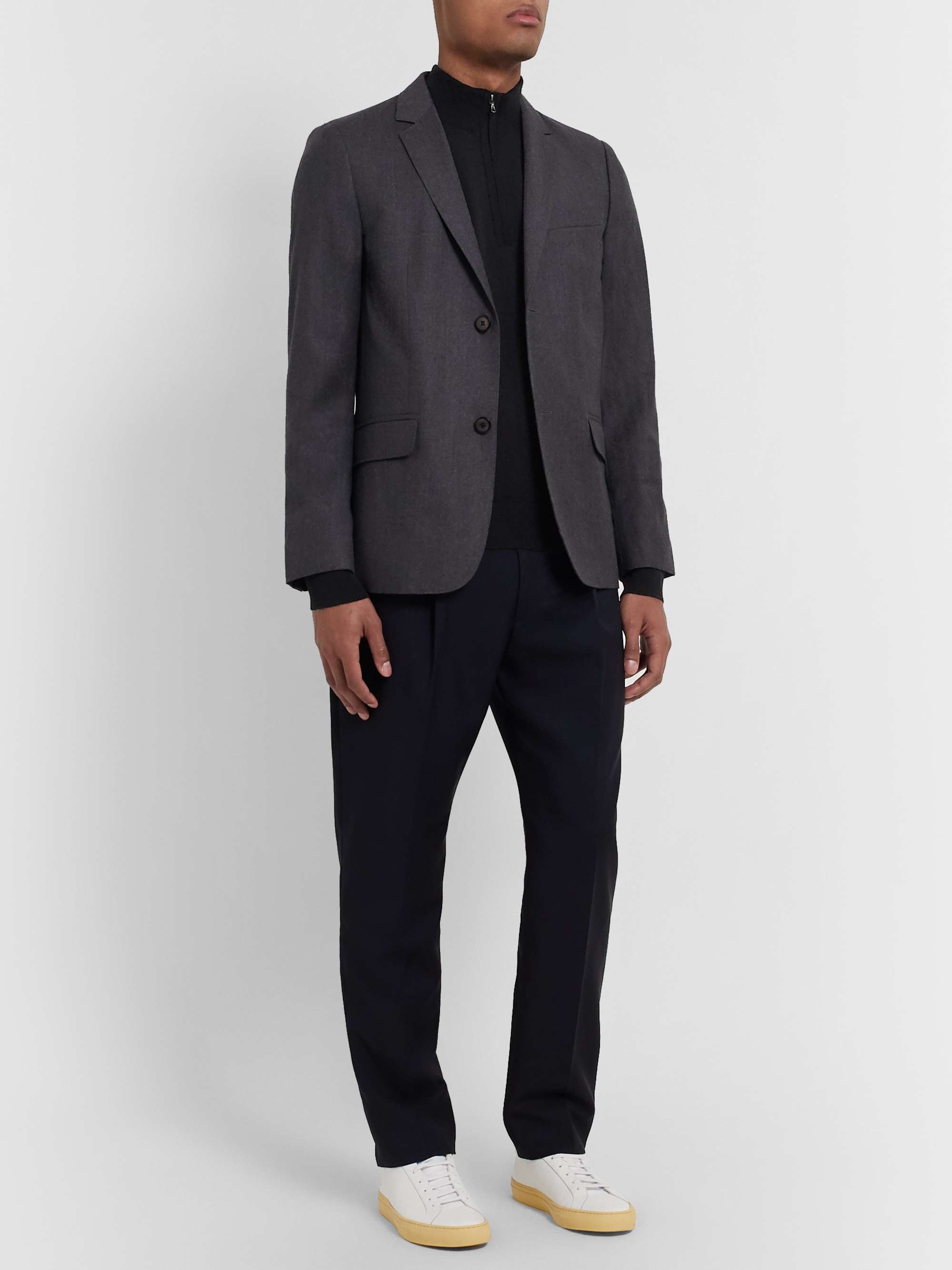 JOHN SMEDLEY Tapton Slim-Fit Merino Wool Half-Zip Sweater