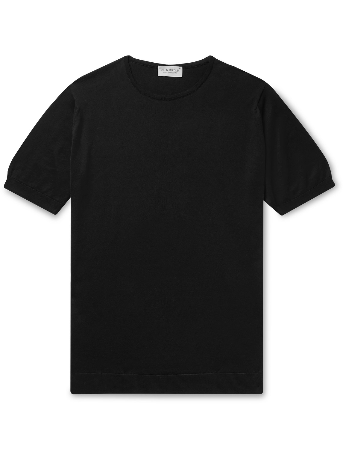 Shop John Smedley Belden Slim-fit Knitted Sea Island Cotton T-shirt In Black