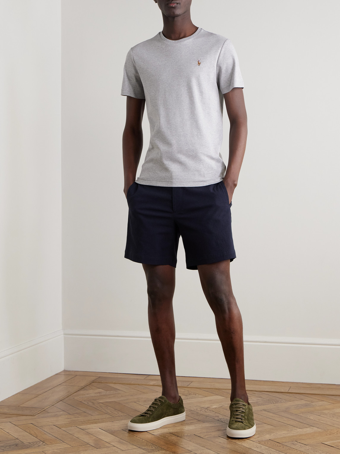 Slim-Fit Mélange Cotton-Jersey T-Shirt — 2