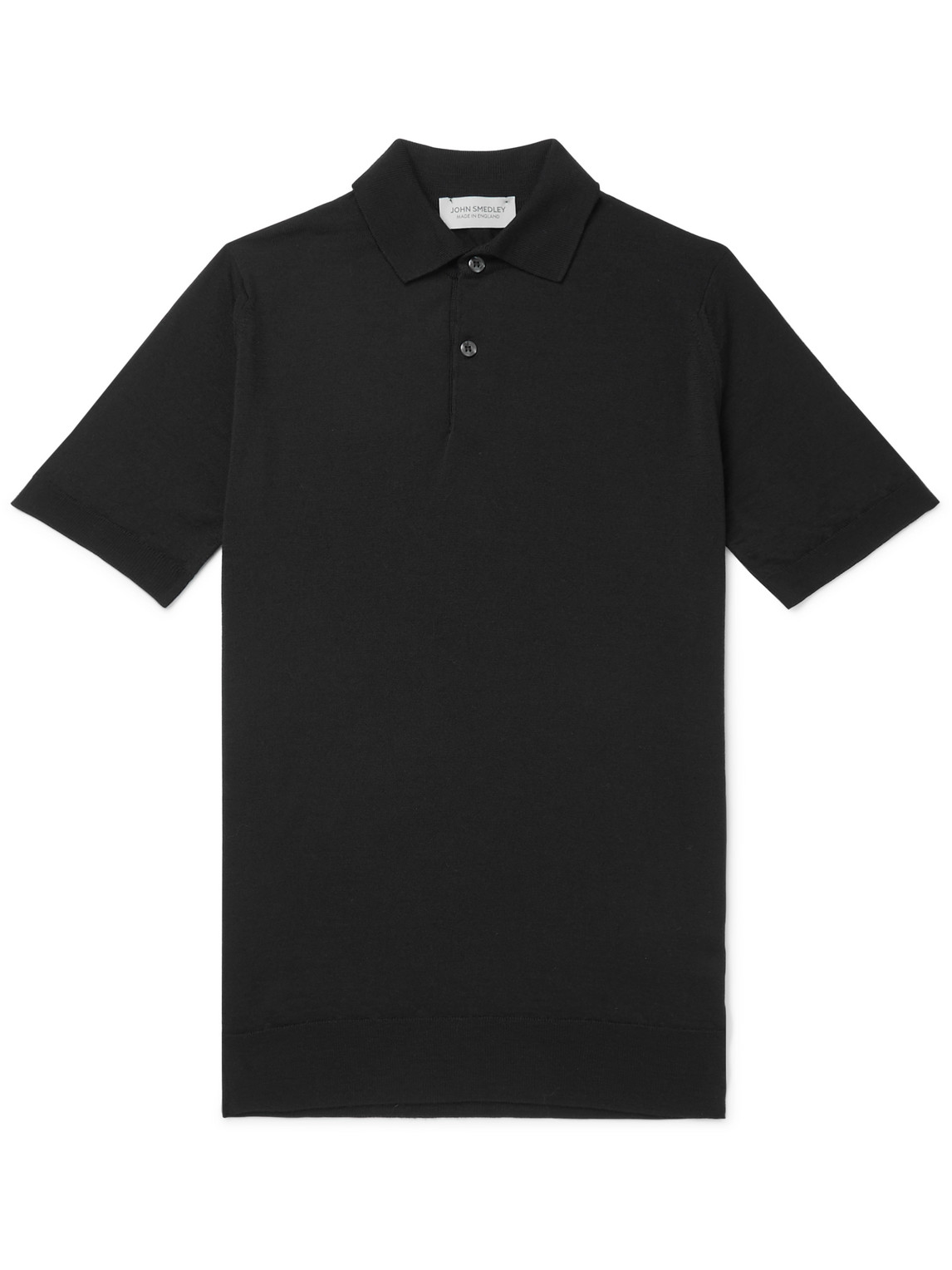 John Smedley Payton Slim-fit Wool Polo Shirt In Black
