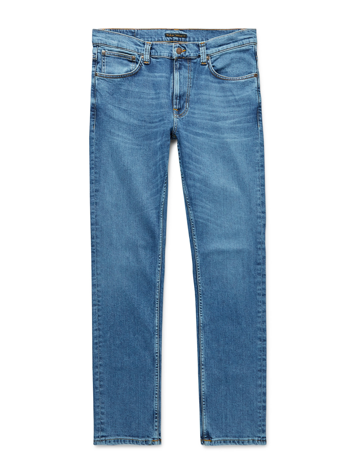 Nudie Jeans Lean Dean Slim-fit Tapered Organic Stretch-denim Jeans In Blue