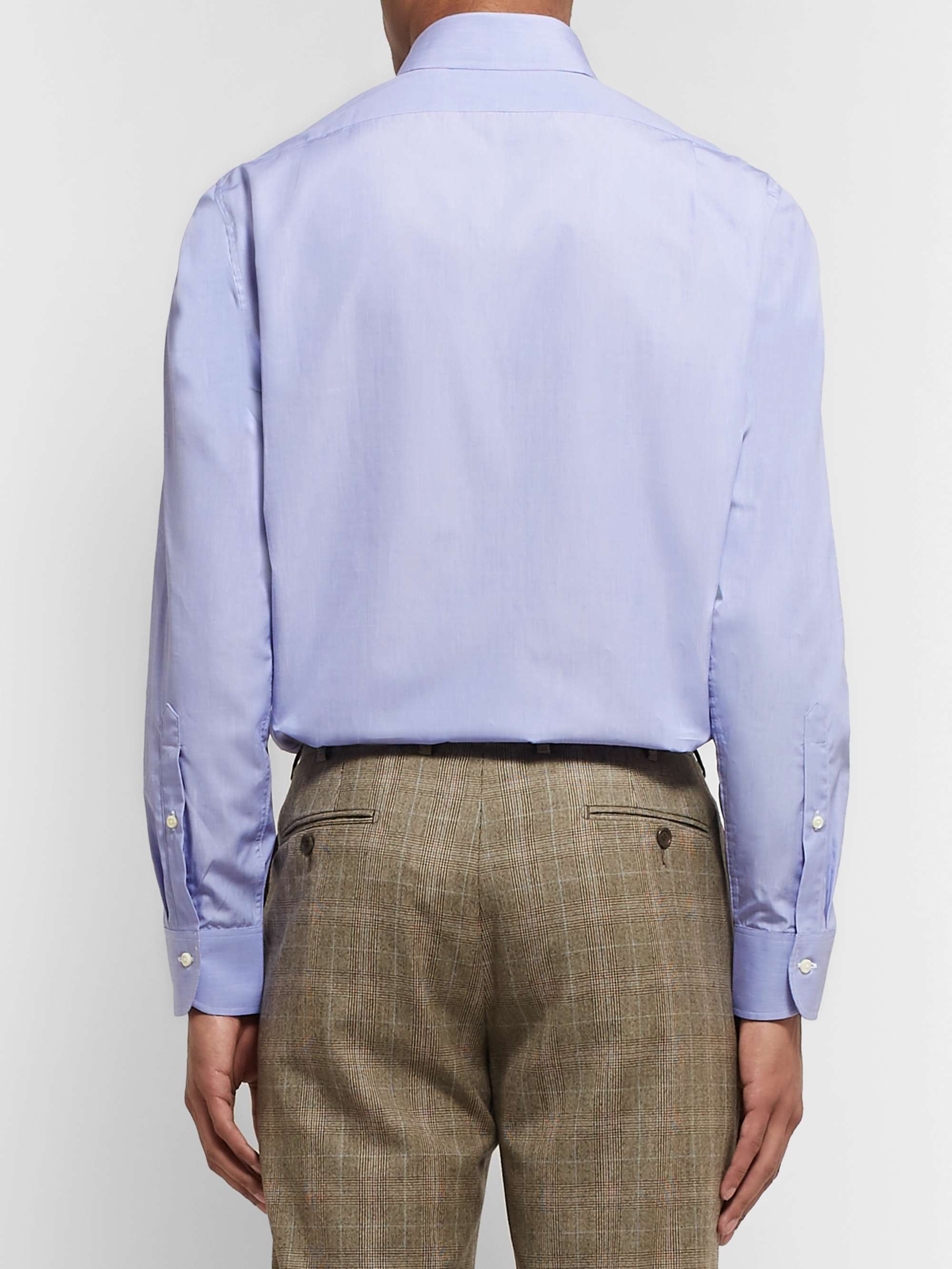 SID MASHBURN Blue End-on-End Cotton Shirt
