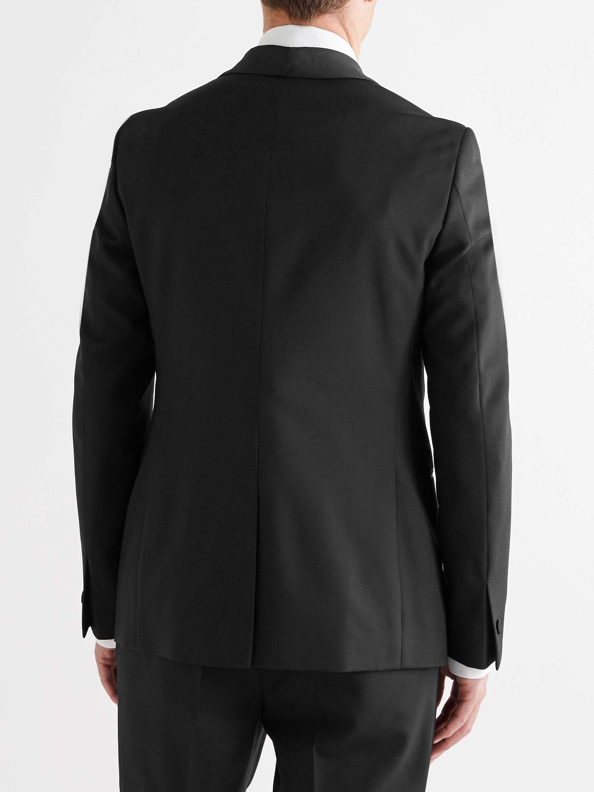 MR P. Black Slim-Fit Shawl-Collar Faille-Trimmed Virgin Wool Tuxedo Jacket