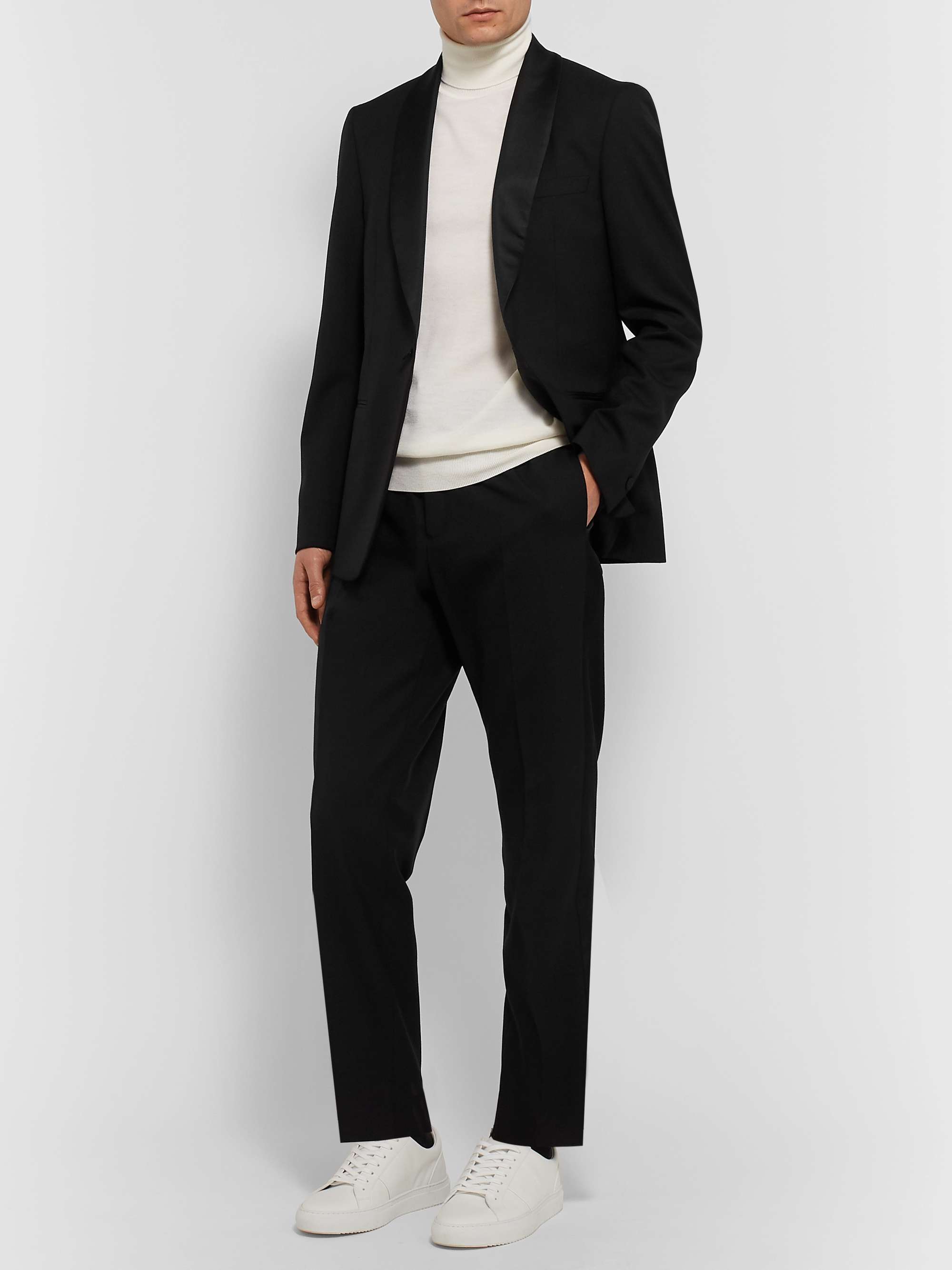 BOSS  Slimfit tuxedo trousers in virginwool serge