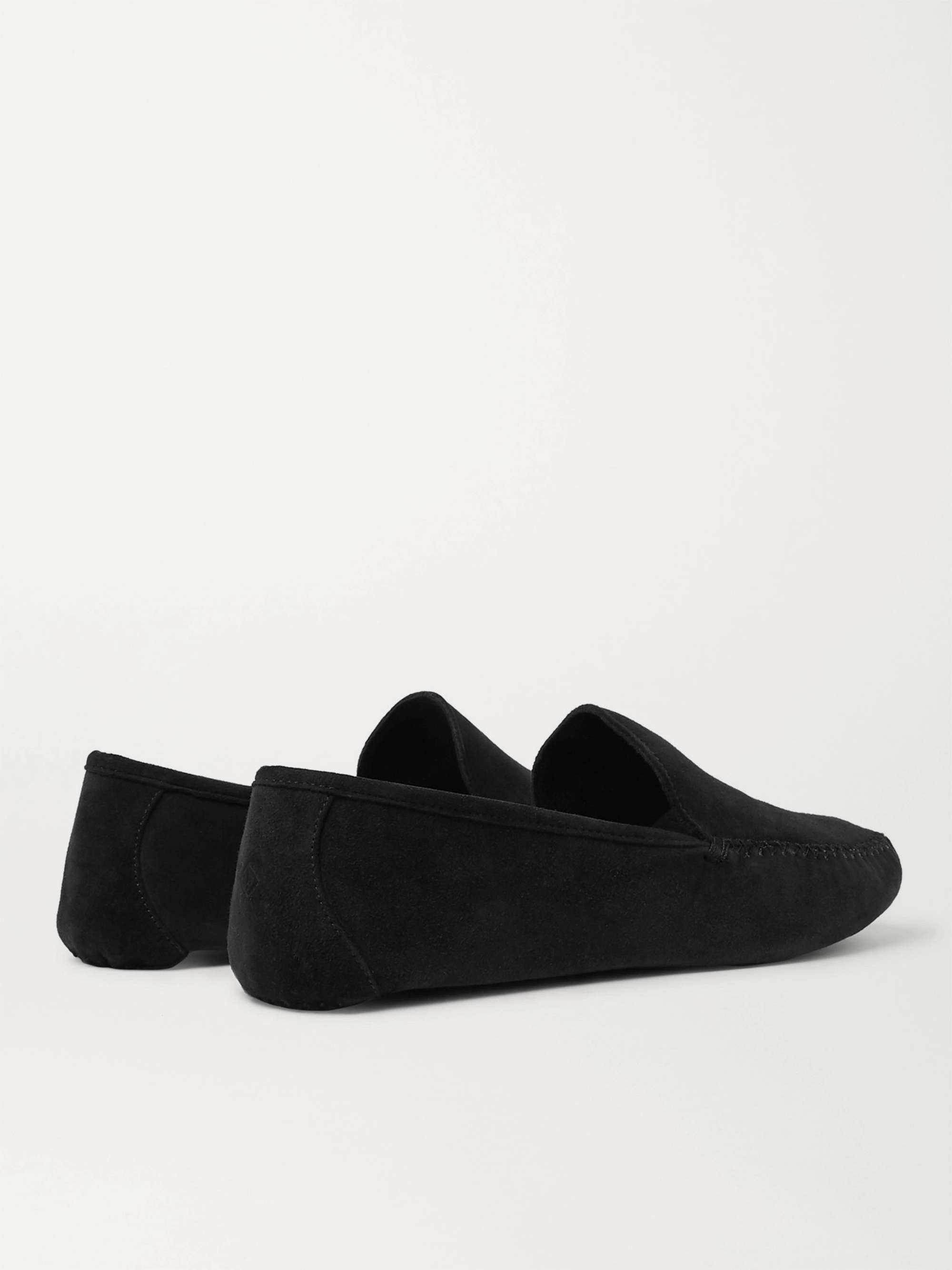 LORO PIANA Maurice Cashmere-Lined Suede Slippers