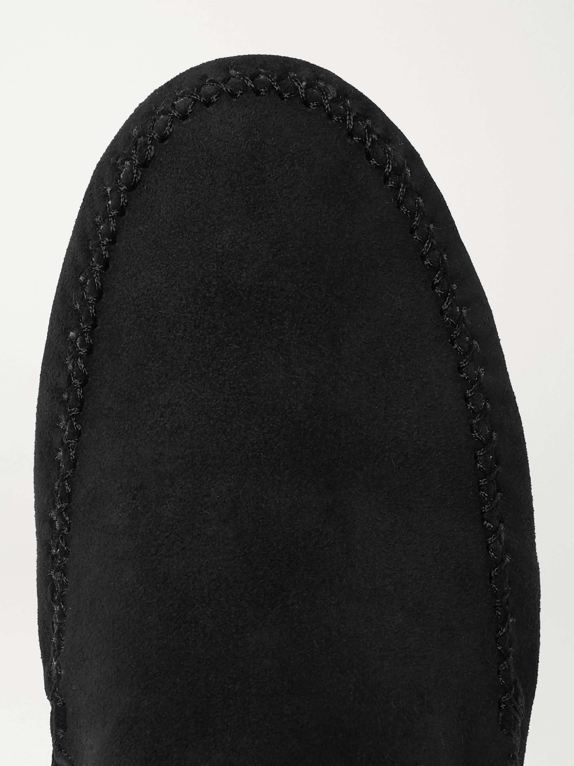 LORO PIANA Maurice Cashmere-Lined Suede Slippers