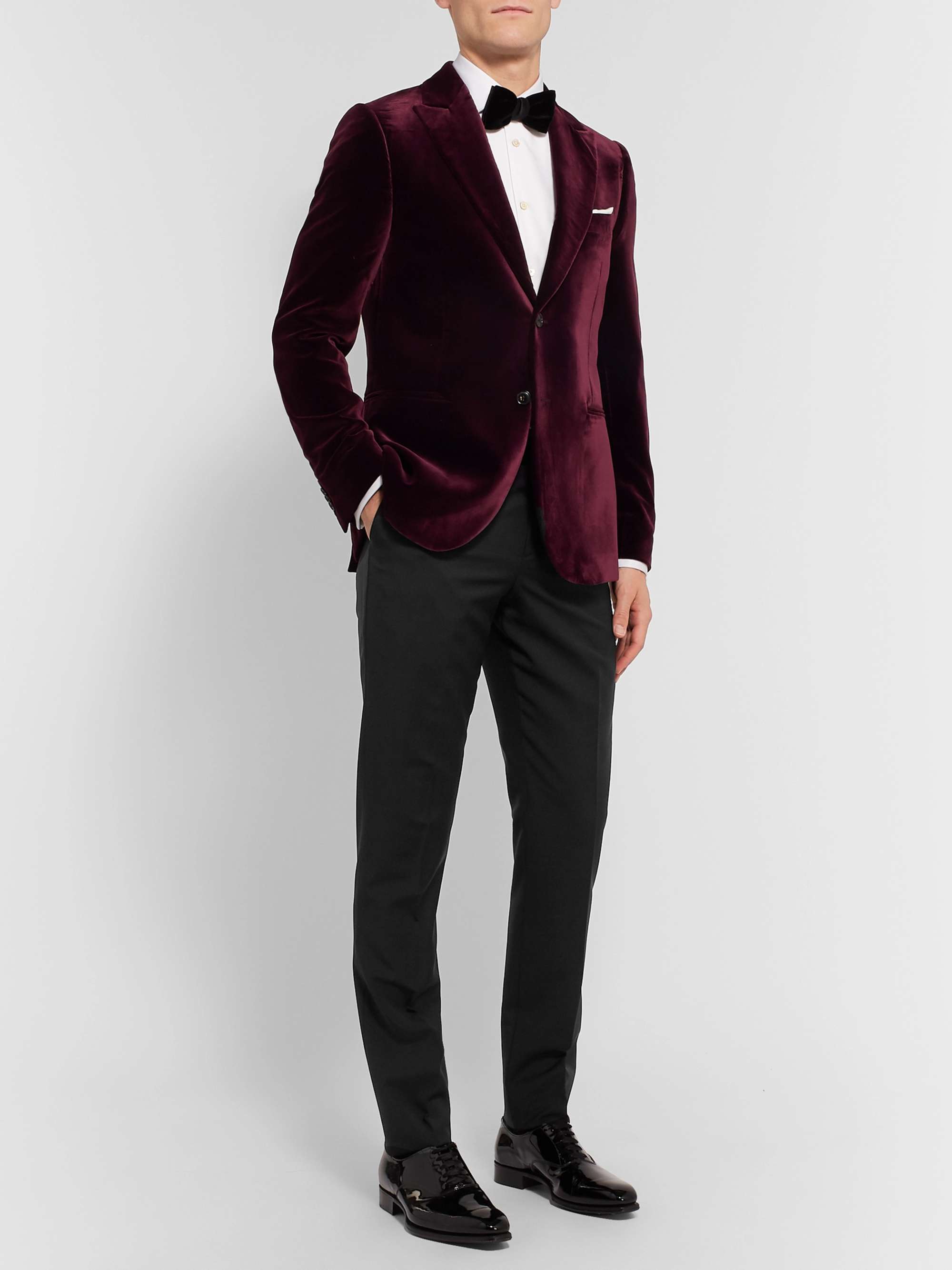 PAUL SMITH Black Soho Slim-Fit Satin-Trimmed Wool and Mohair-Blend Suit ...
