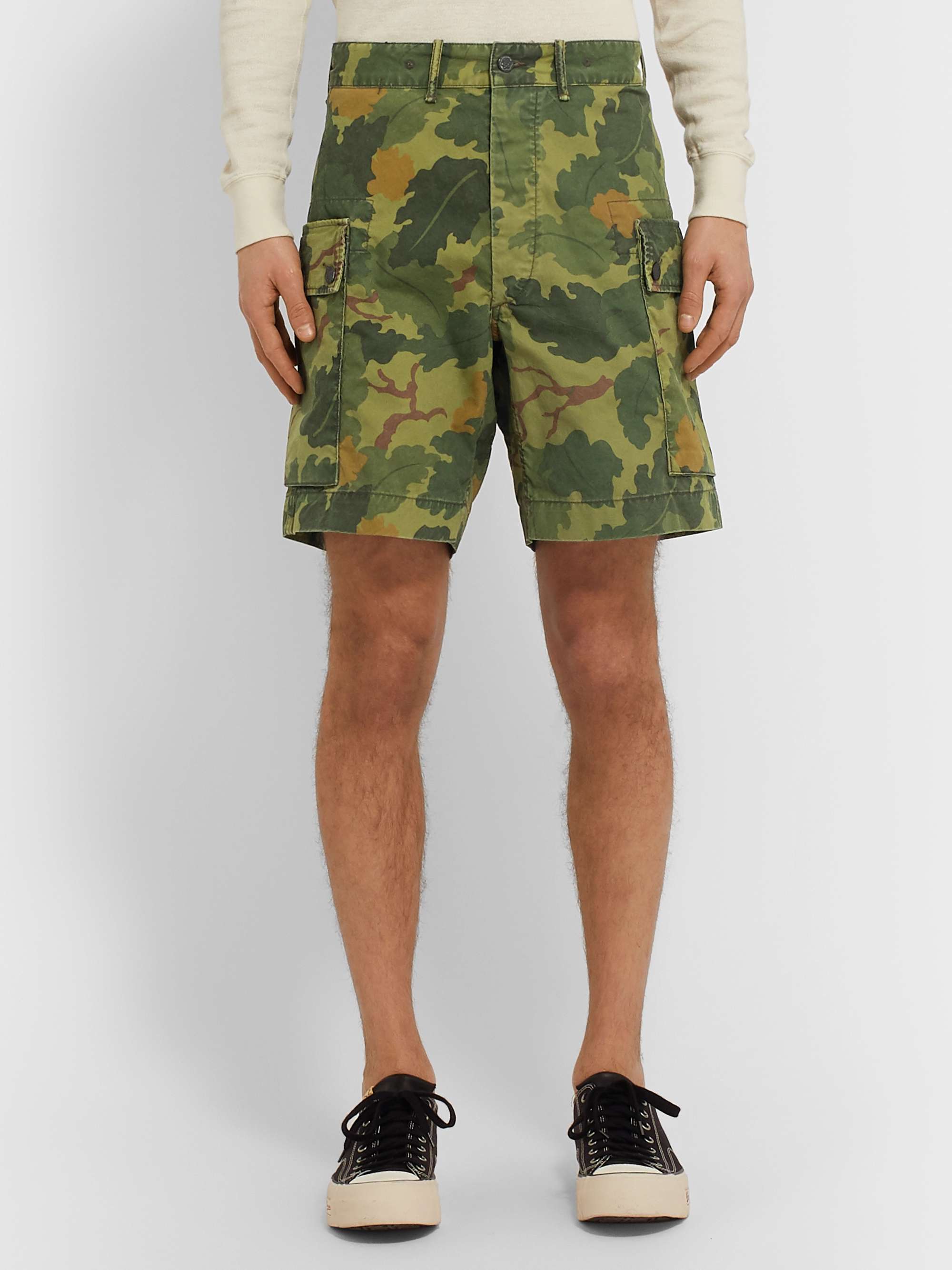 RRL Camouflage-Print Cotton-Canvas Cargo Shorts