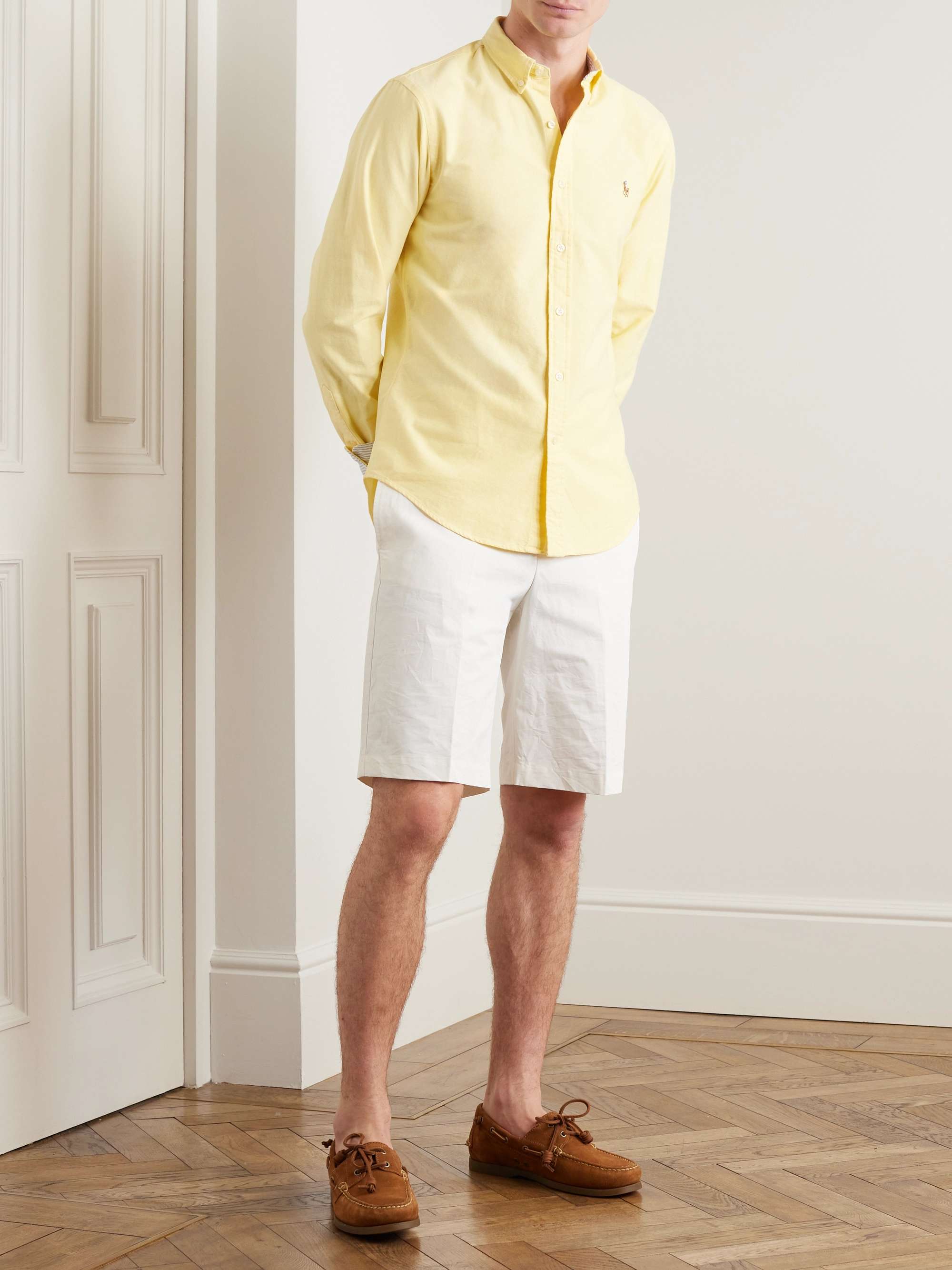 Polo Ralph Lauren Brasil Custom Fit Cotton Piqué Polo in Yellow