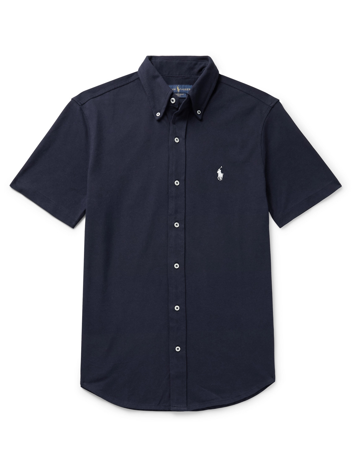 Polo Ralph Lauren Button-down Collar Cotton-piqué Shirt In Blue