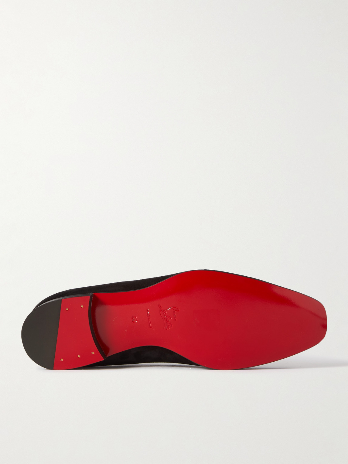 Shop Christian Louboutin Dandelion Grosgrain-trimmed Suede Loafers In Black