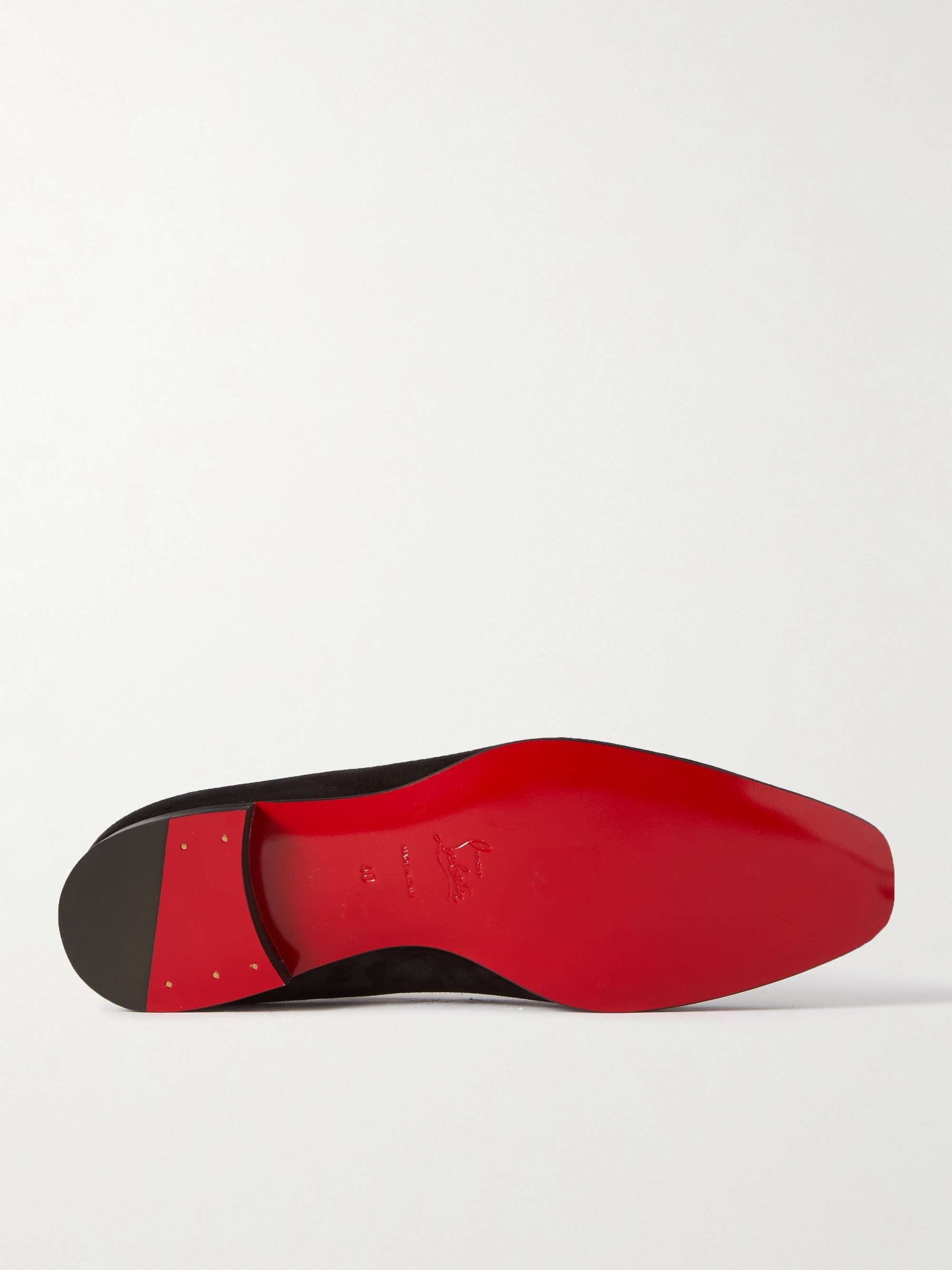 CHRISTIAN LOUBOUTIN Grosgrain-Trimmed Velvet Loafers