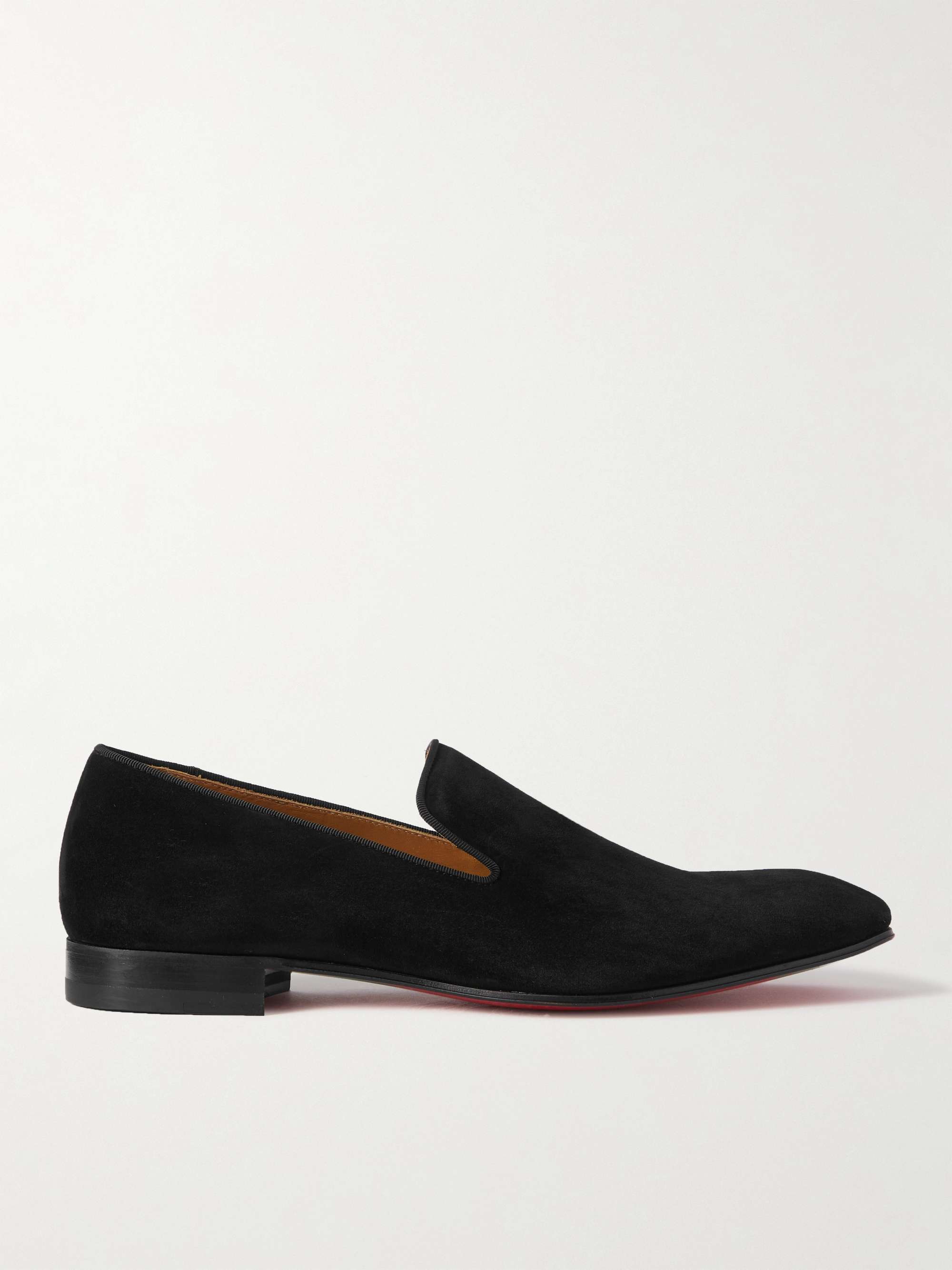 CHRISTIAN Grosgrain-Trimmed Velvet Loafers for Men | MR PORTER