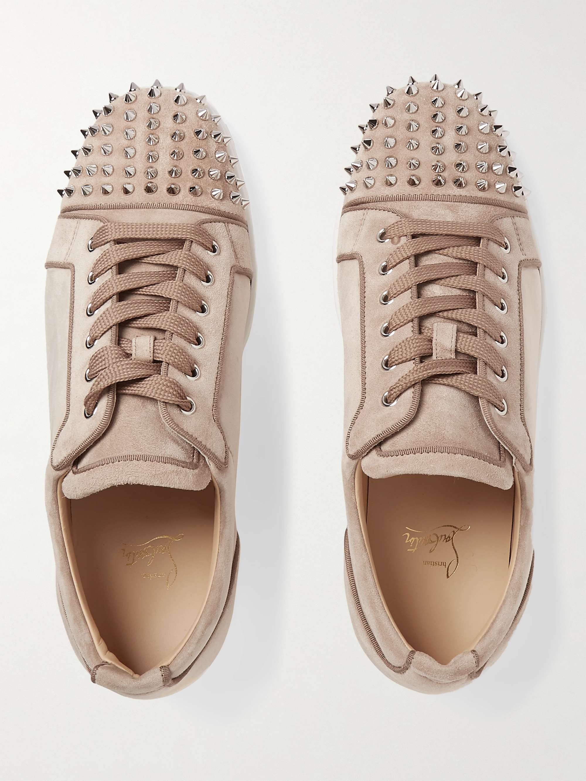 CHRISTIAN LOUBOUTIN: Louis Junior Spikes sneakers in suede with