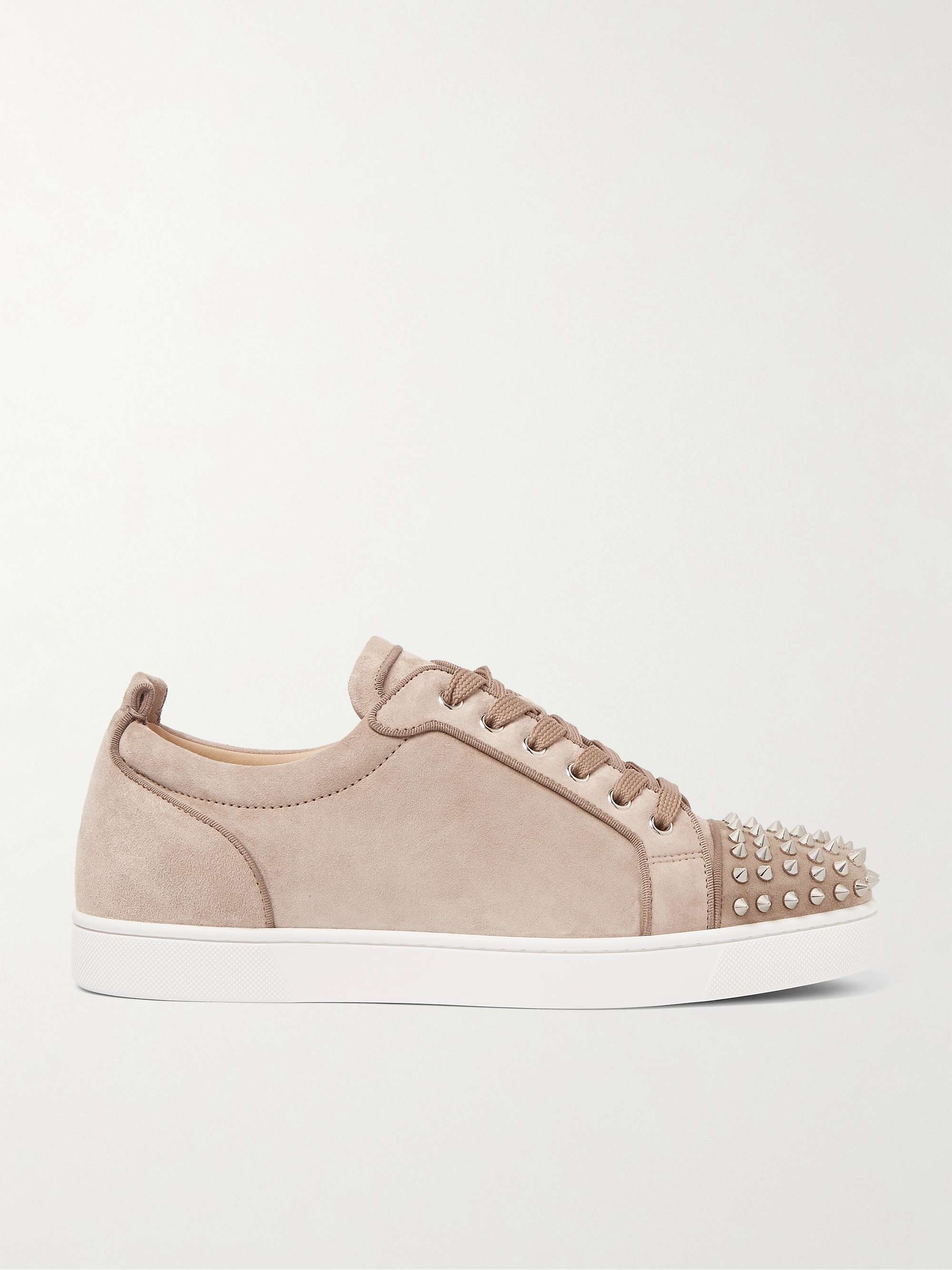 CHRISTIAN LOUBOUTIN Louis Junior Spikes Cap-Toe Suede Sneakers for