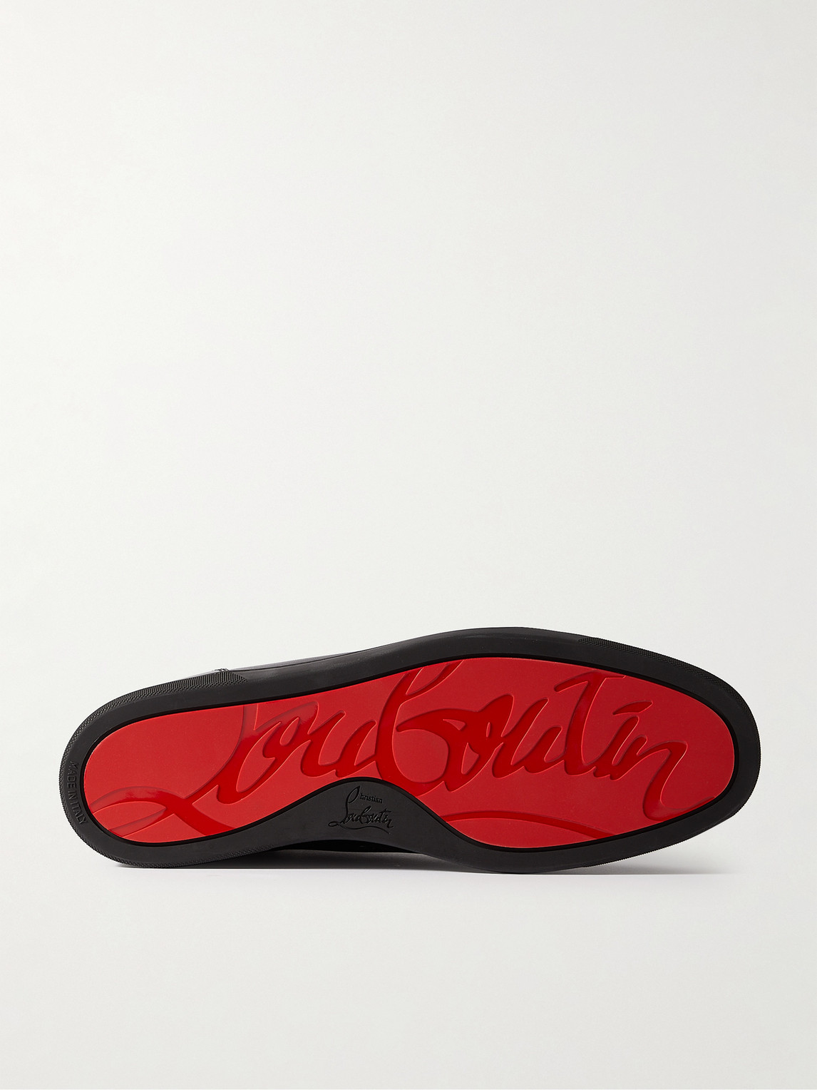 Christian Louboutin Louis Leather High-top Sneakers In Black