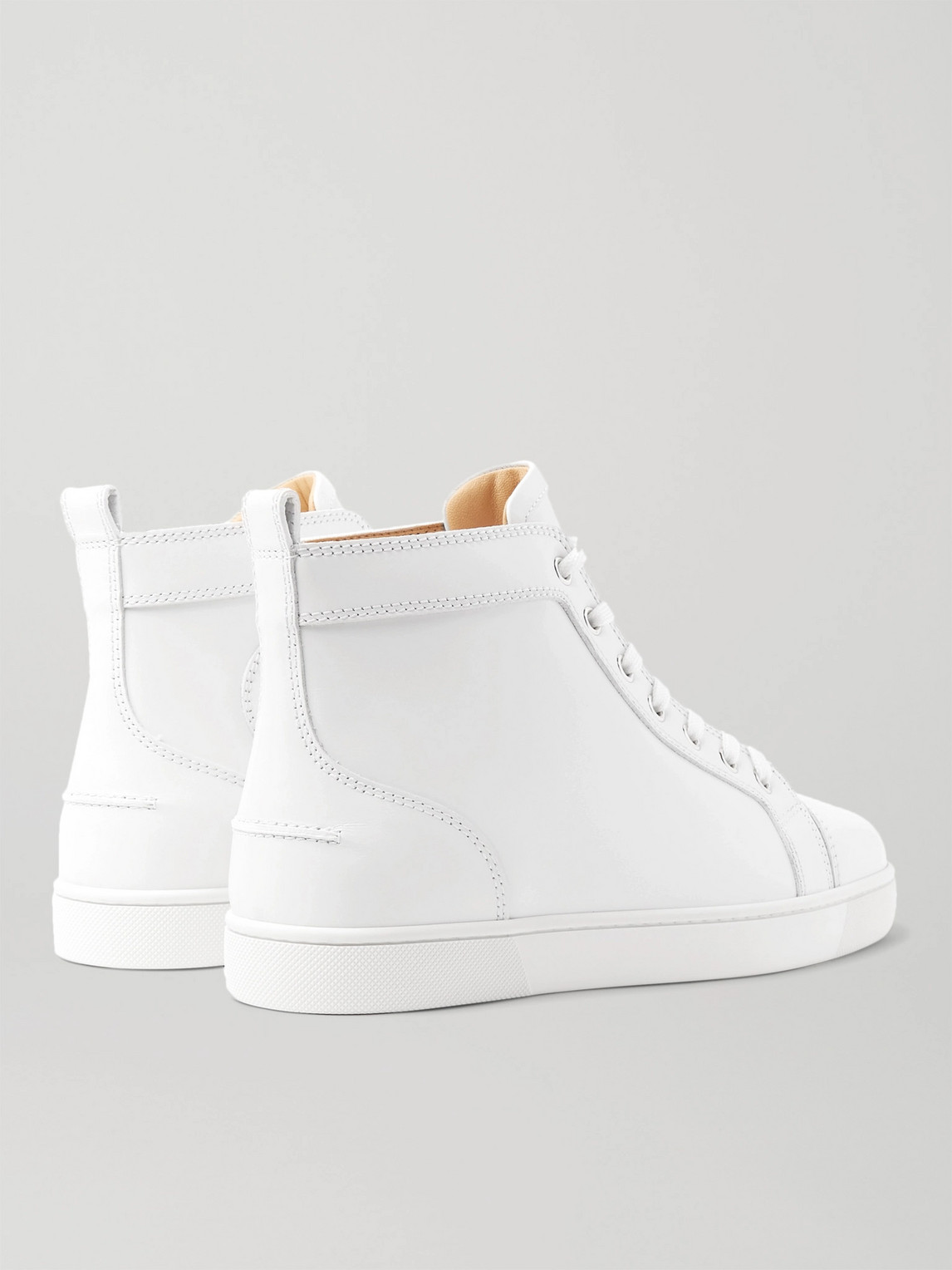 Shop Christian Louboutin Louis Leather High-top Sneakers In White