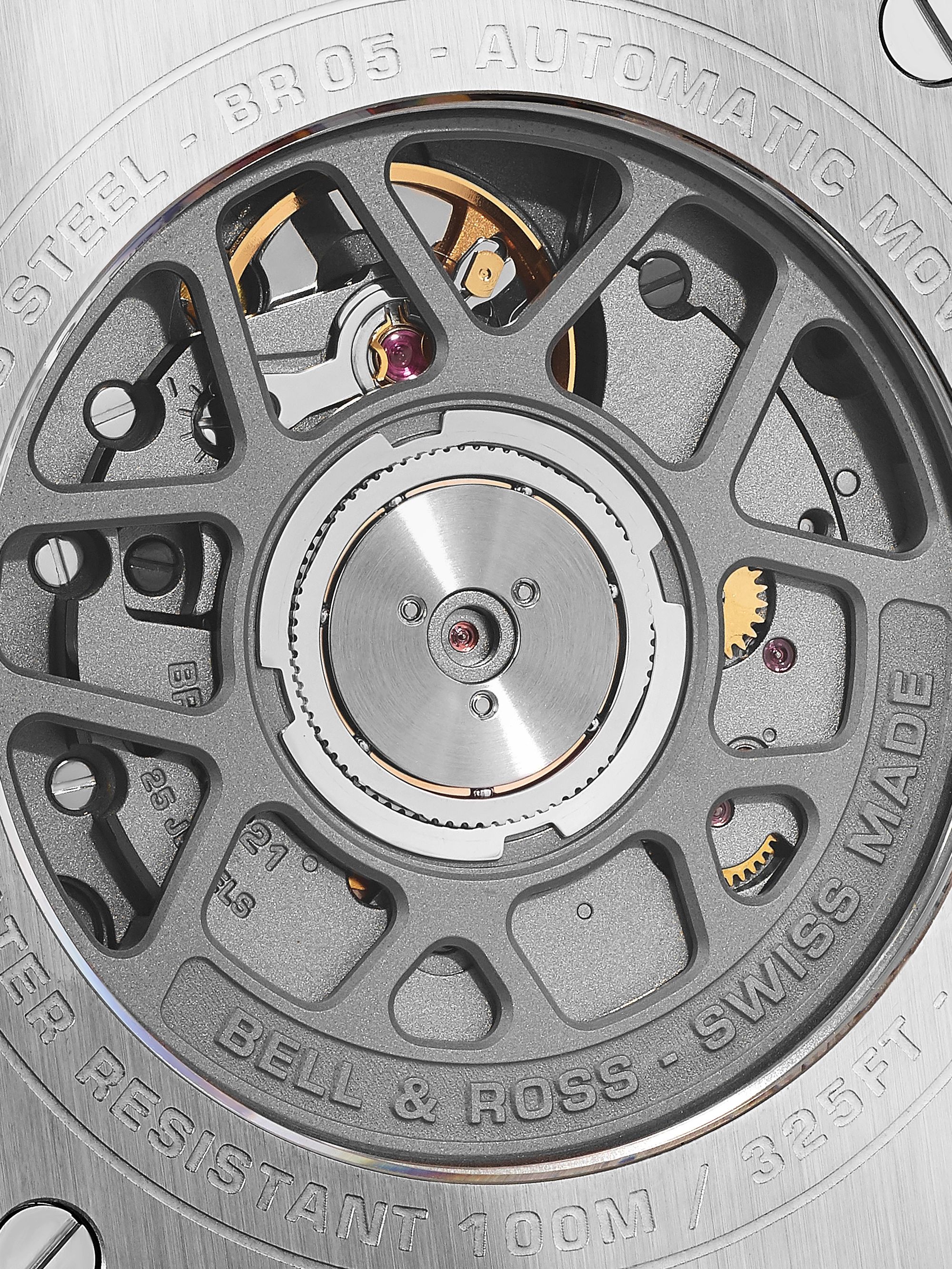 BELL & ROSS BR 05 Grey Steel Automatic 40mm Stainless Steel and Rubber Watch, Ref. No. BR05A-GR-ST/SRB