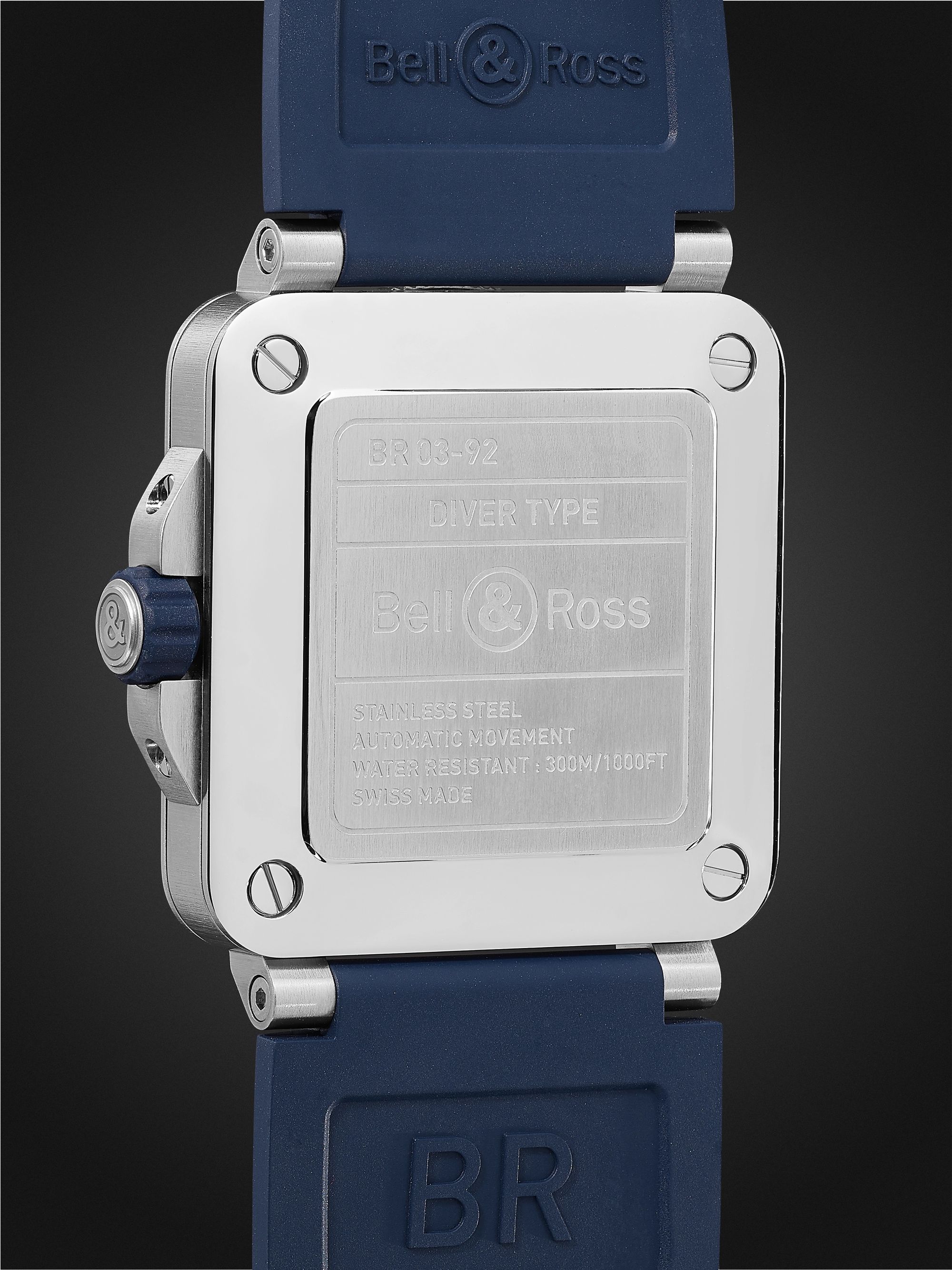BELL & ROSS BR 03-92 Diver Blue Automatic 42mm Stainless Steel and Rubber Watch, Ref. No. BR0392-D-BU-ST/SRB