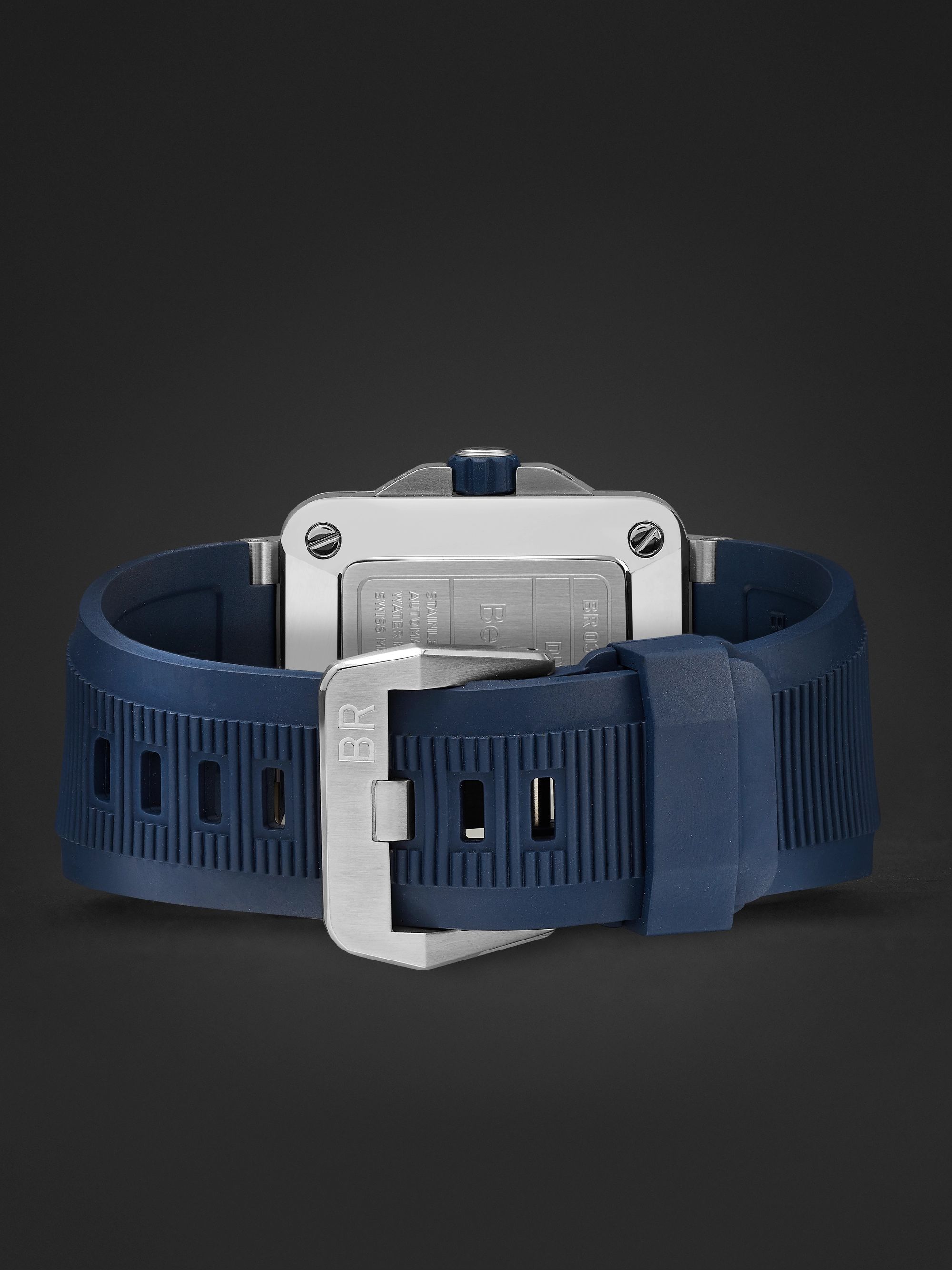 BELL & ROSS BR 03-92 Diver Blue Automatic 42mm Stainless Steel and Rubber Watch, Ref. No. BR0392-D-BU-ST/SRB