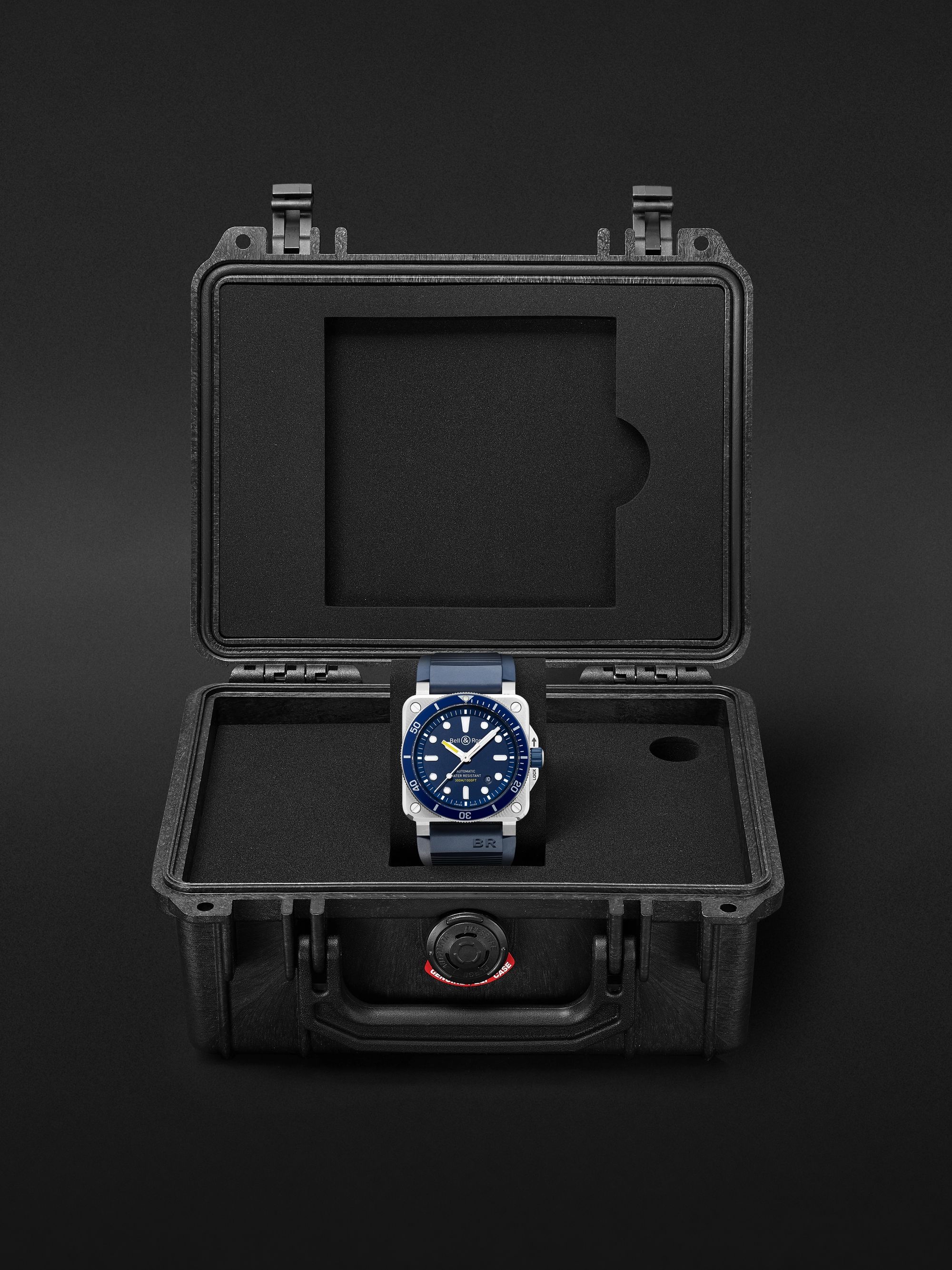 BELL & ROSS BR 03-92 Diver Blue Automatic 42mm Stainless Steel and Rubber Watch, Ref. No. BR0392-D-BU-ST/SRB
