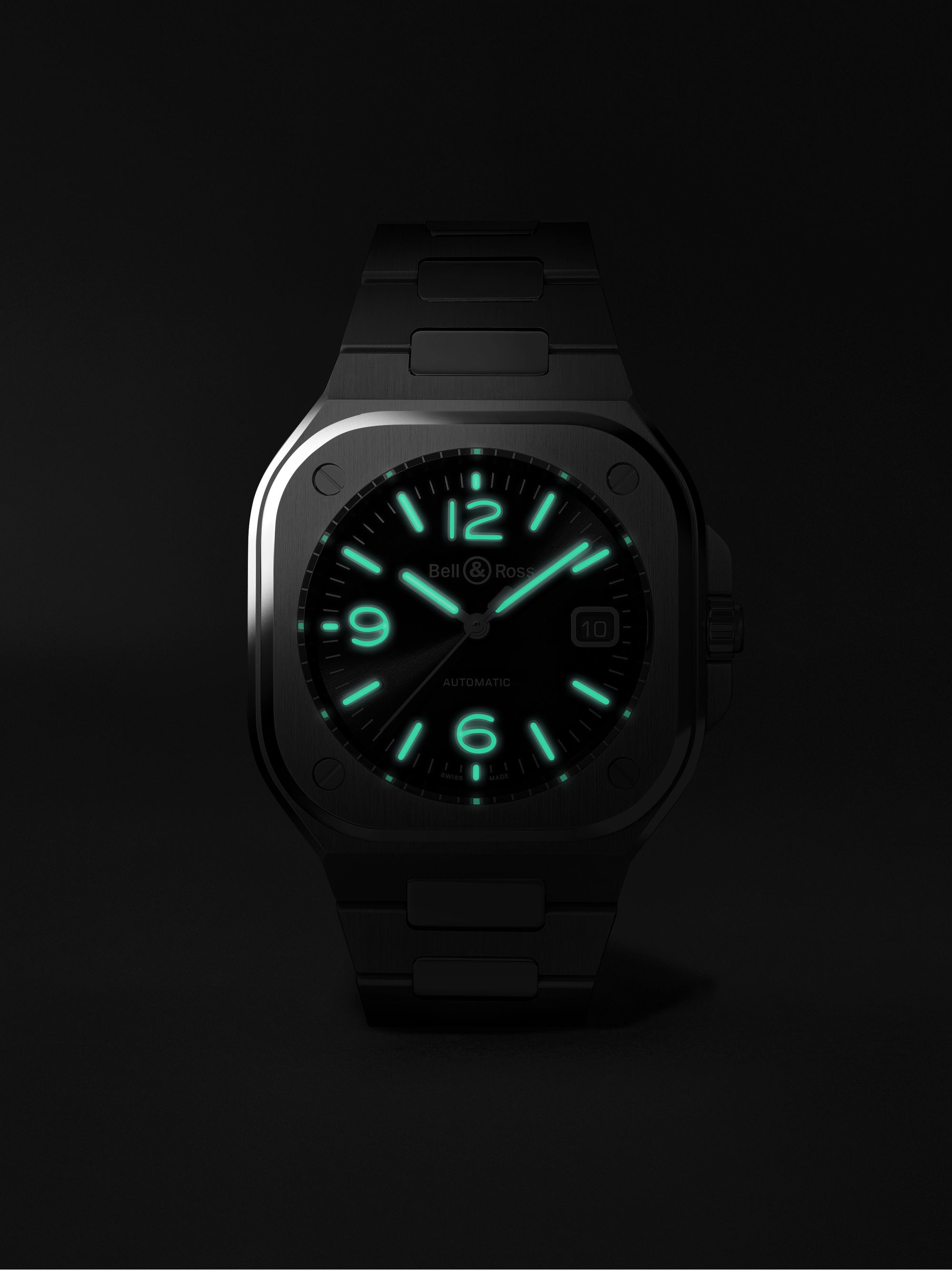 BELL & ROSS BR 05 Black Steel Automatic 40mm Stainless Steel Watch, Ref. No. BR05A-BL-ST/SST