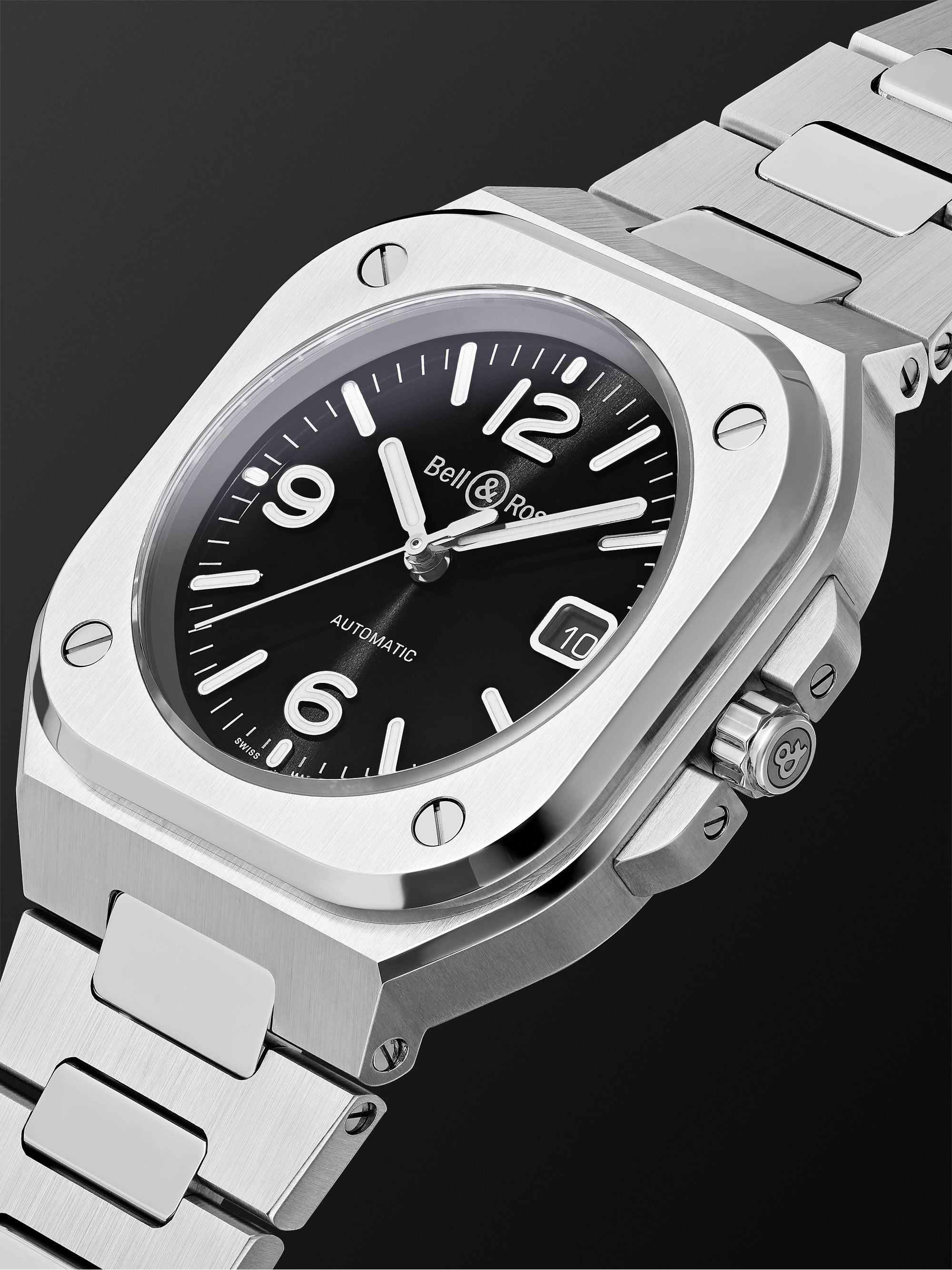 BELL & ROSS BR 05 Black Steel Automatic 40mm Stainless Steel Watch, Ref. No. BR05A-BL-ST/SST