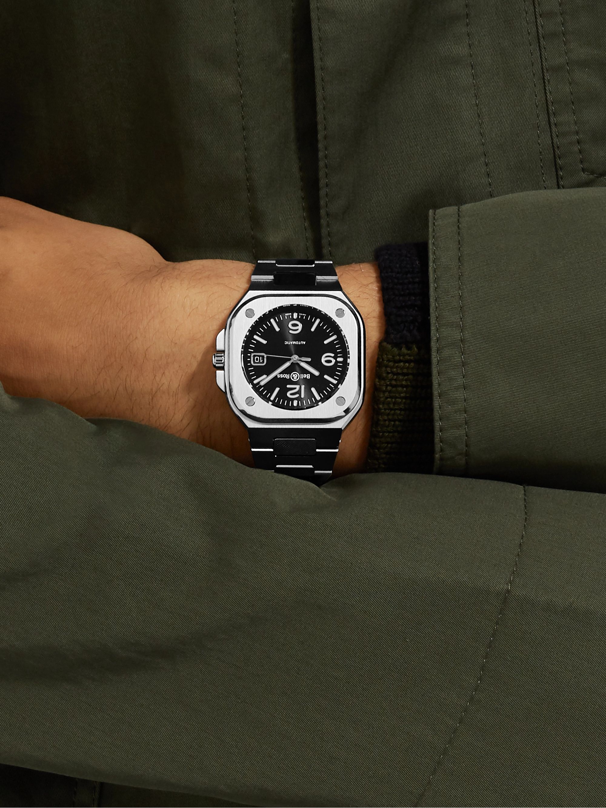 BELL & ROSS BR 05 Black Steel Automatic 40mm Stainless Steel Watch, Ref. No. BR05A-BL-ST/SST