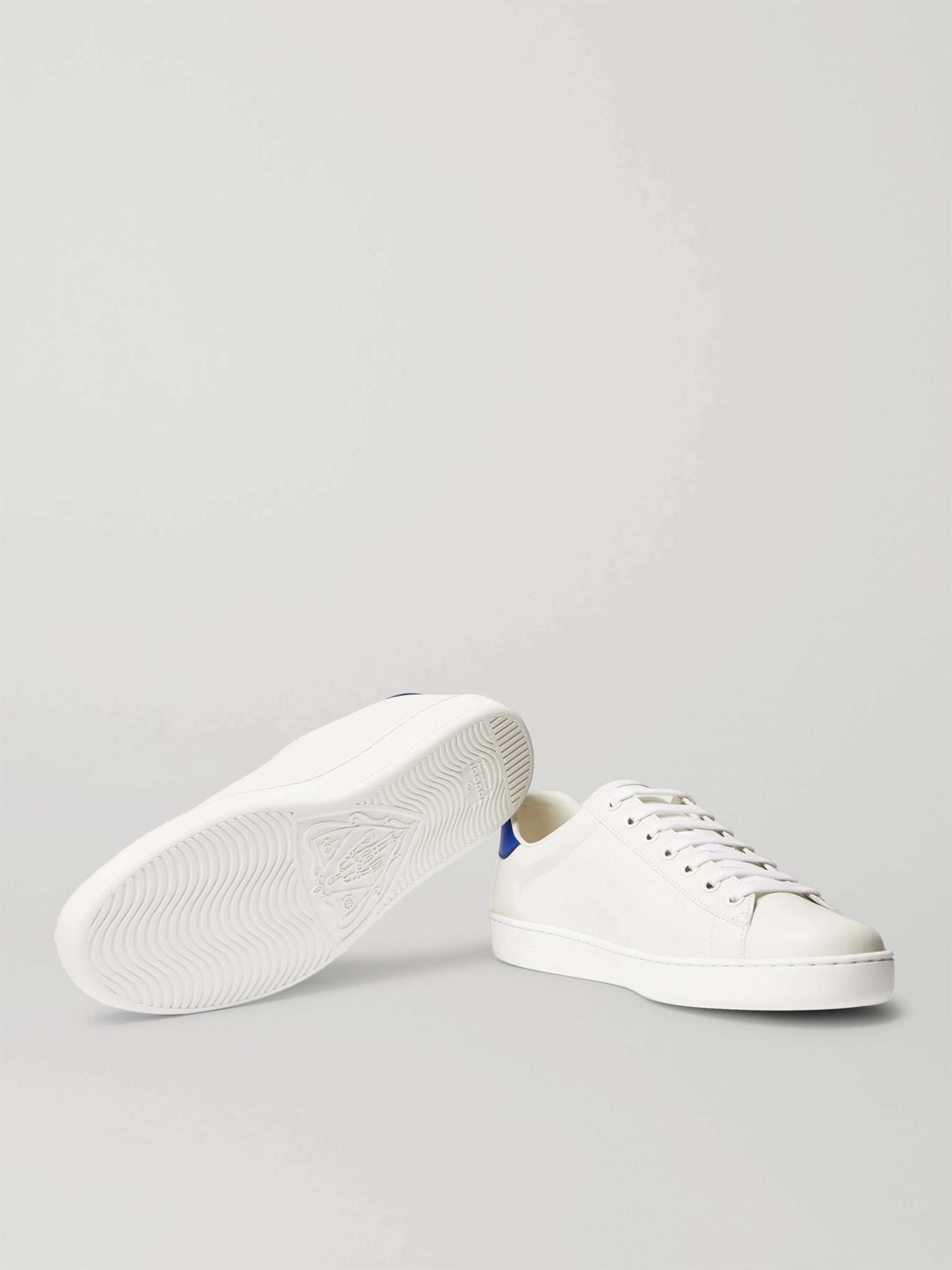 GUCCI New Ace Logo-Embroidered Leather Sneakers