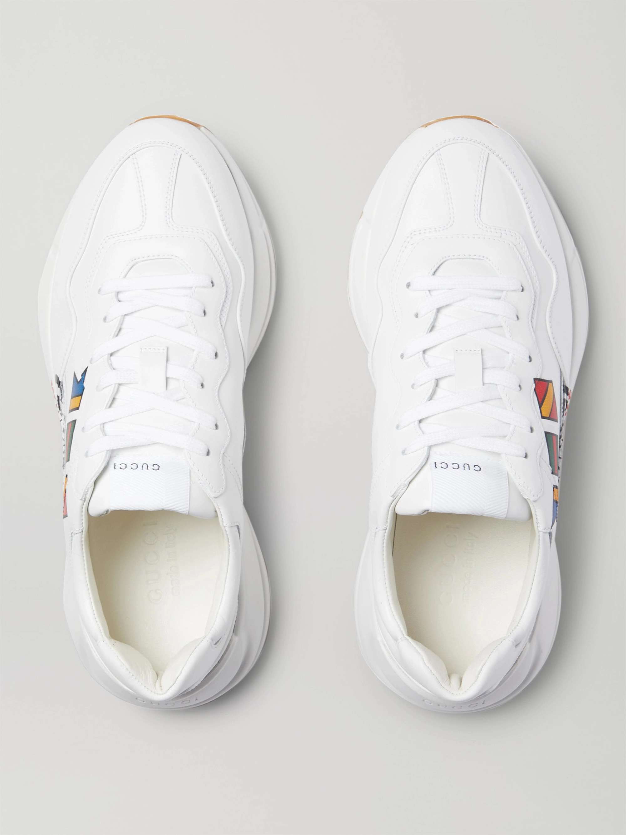 GUCCI Rhyton Logo-Print Leather Sneakers