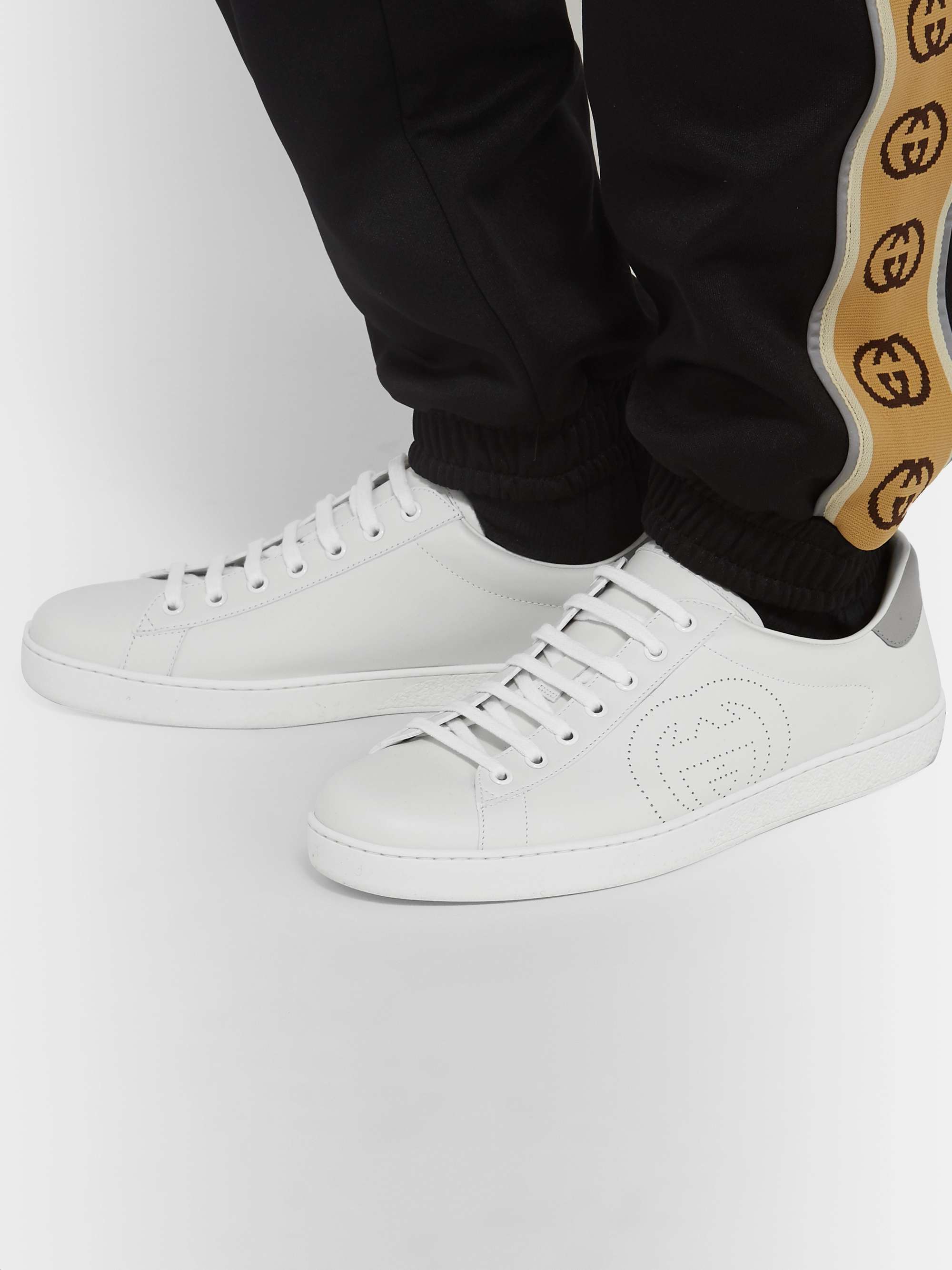 GUCCI New Ace Perforated Leather Sneakers