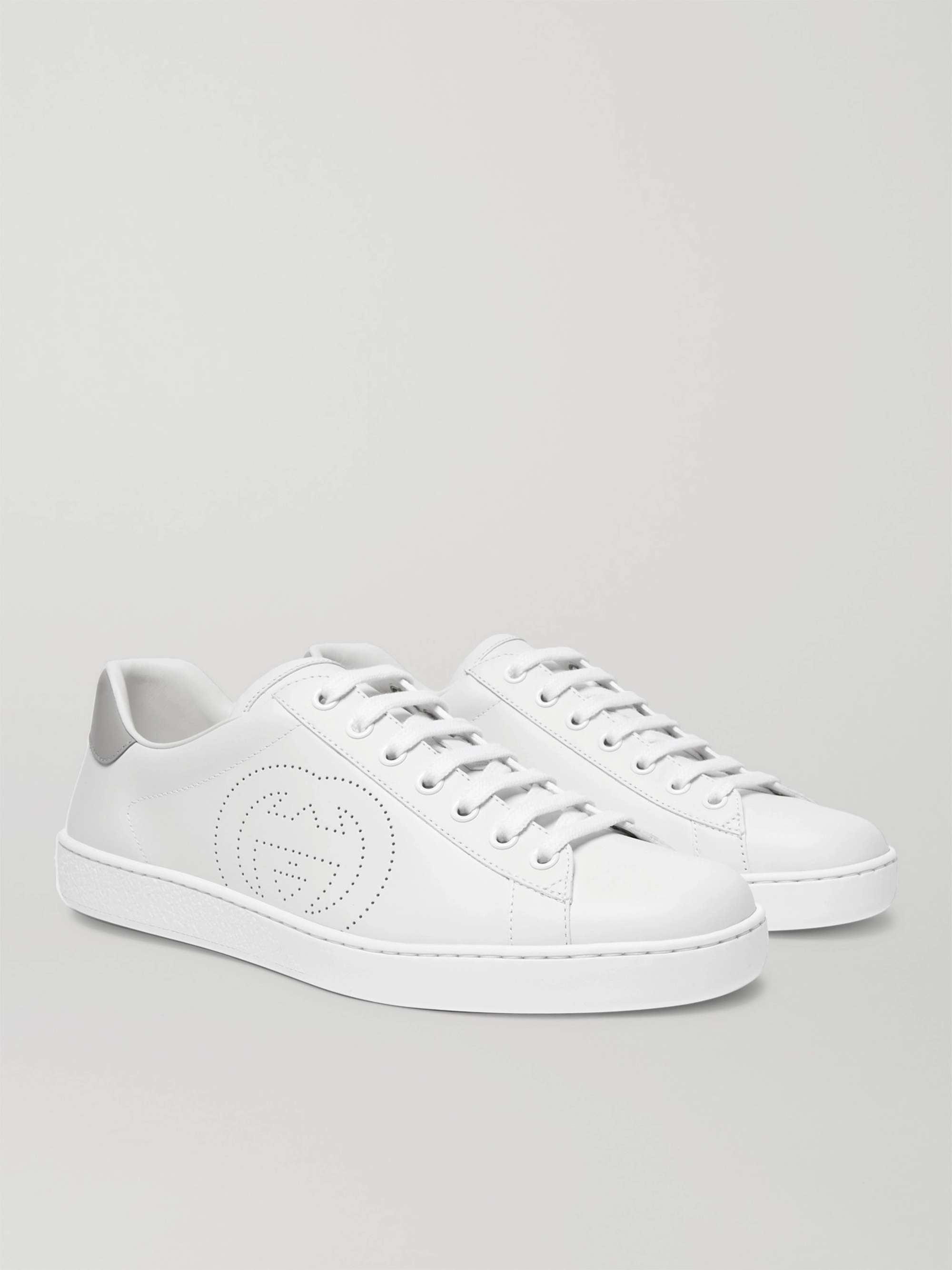 GUCCI New Ace Perforated Leather Sneakers