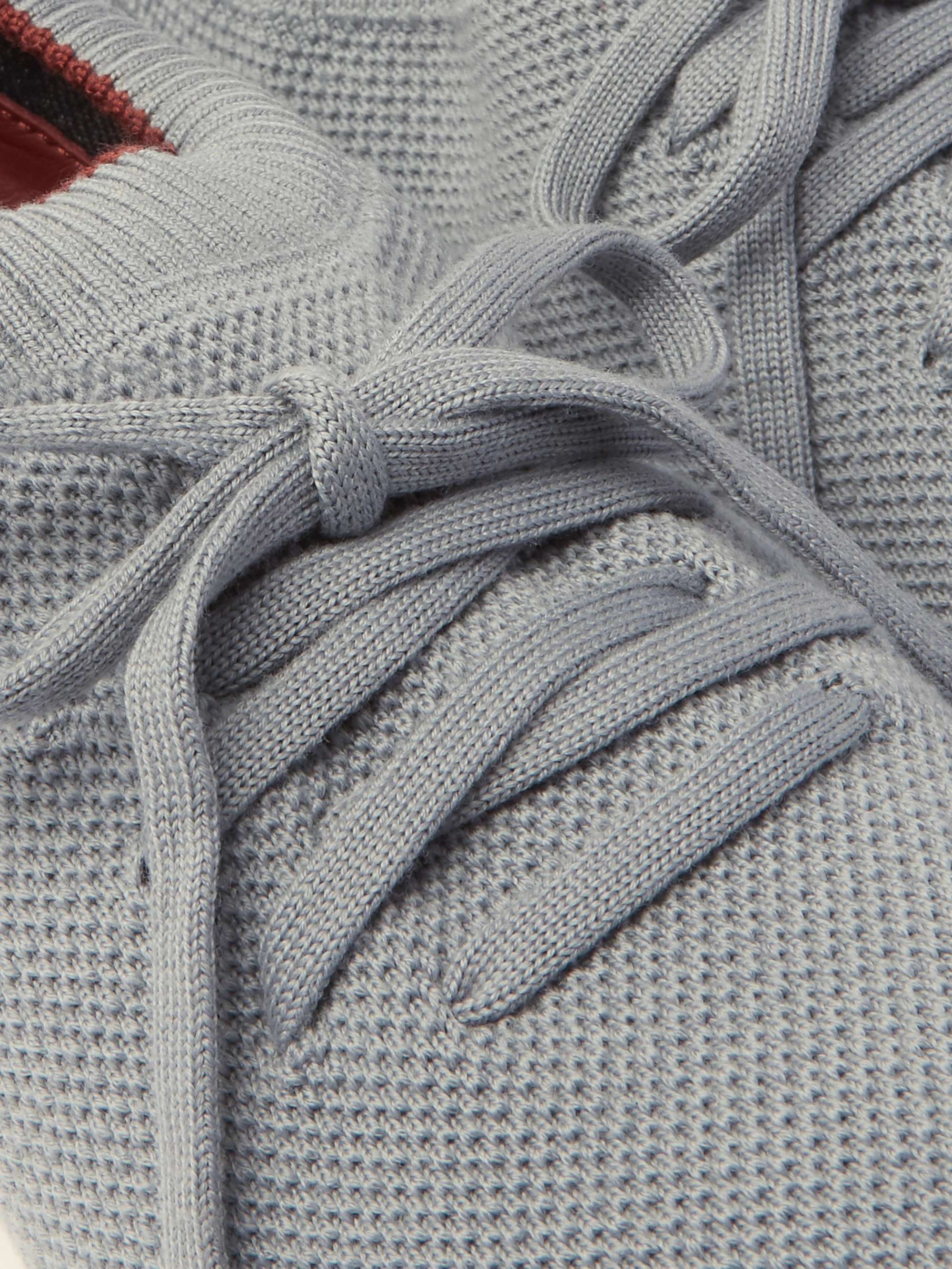 LORO PIANA 360 Flexy Walk Leather-Trimmed Knitted Wish Wool Sneakers