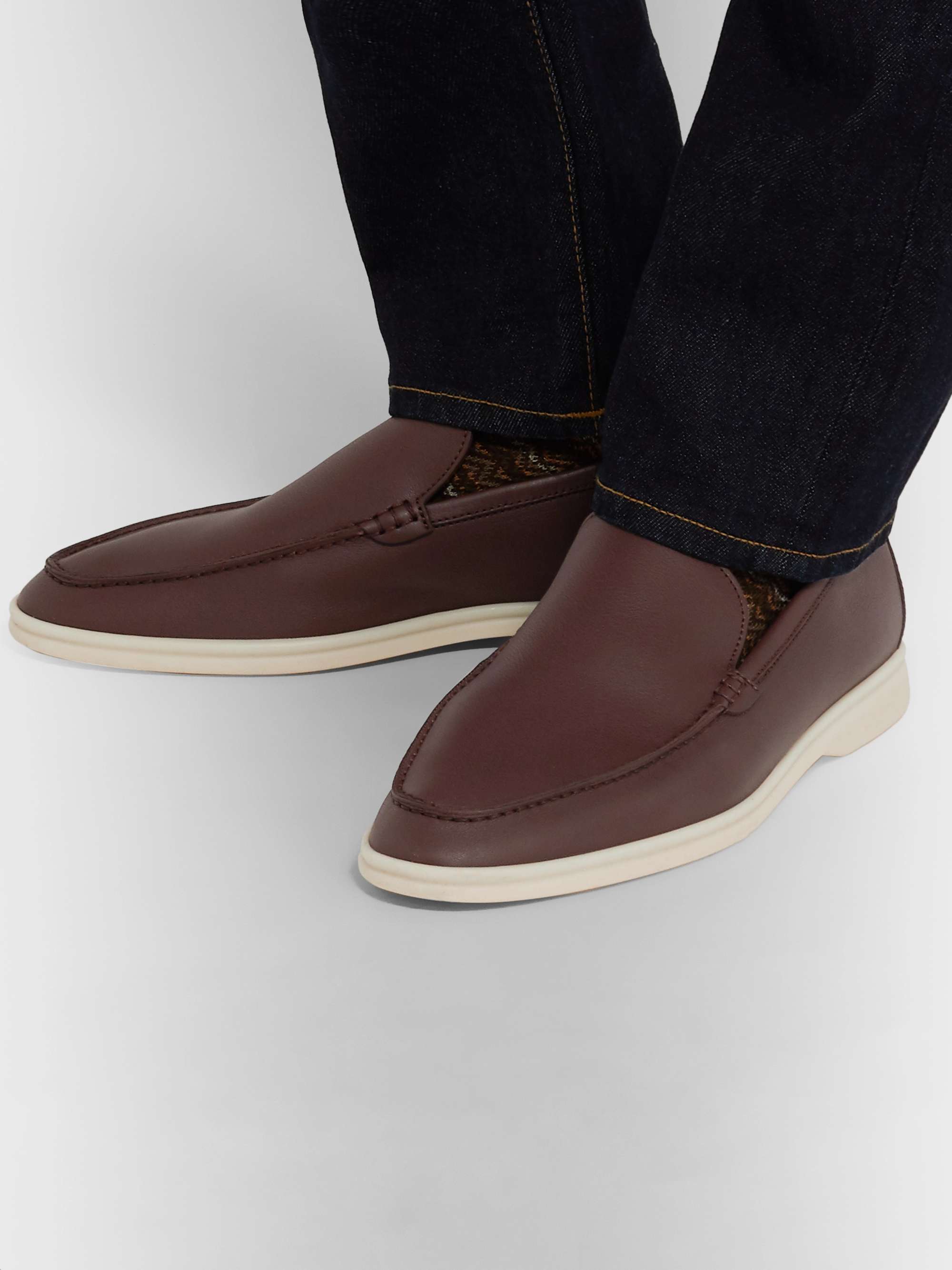 LORO PIANA Summer Walk Leather Loafers
