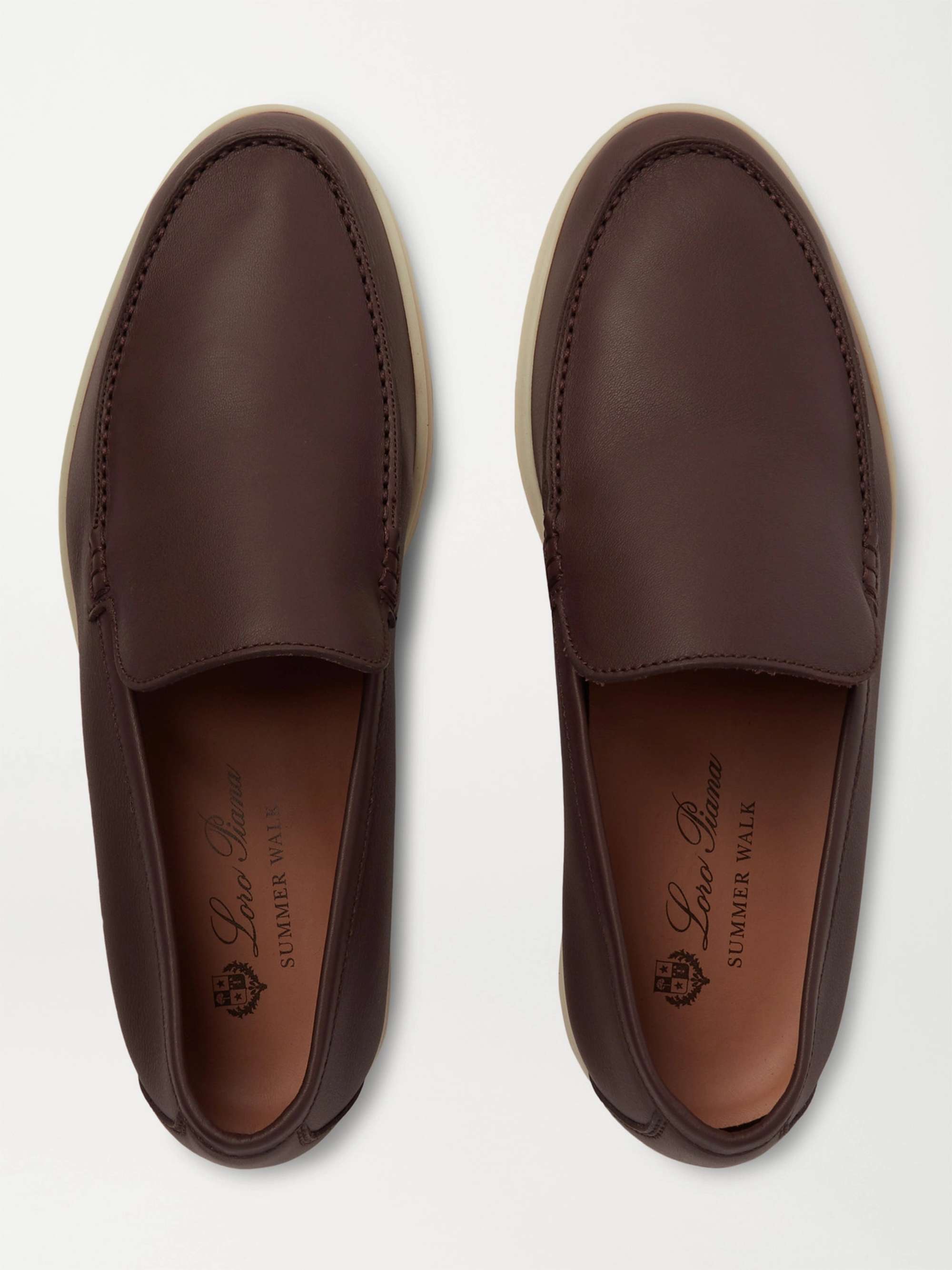 LORO PIANA Summer Walk Leather Loafers