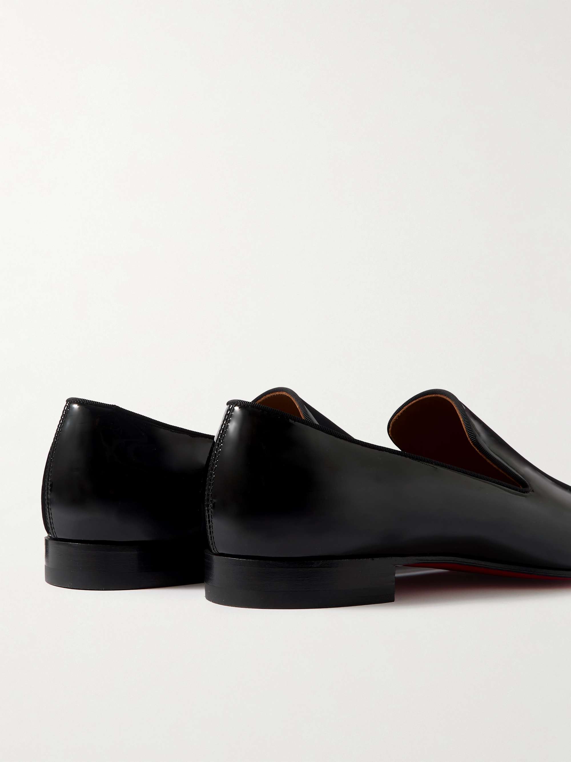 CHRISTIAN LOUBOUTIN Dandelion Grosgrain-Trimmed Patent-Leather Loafers