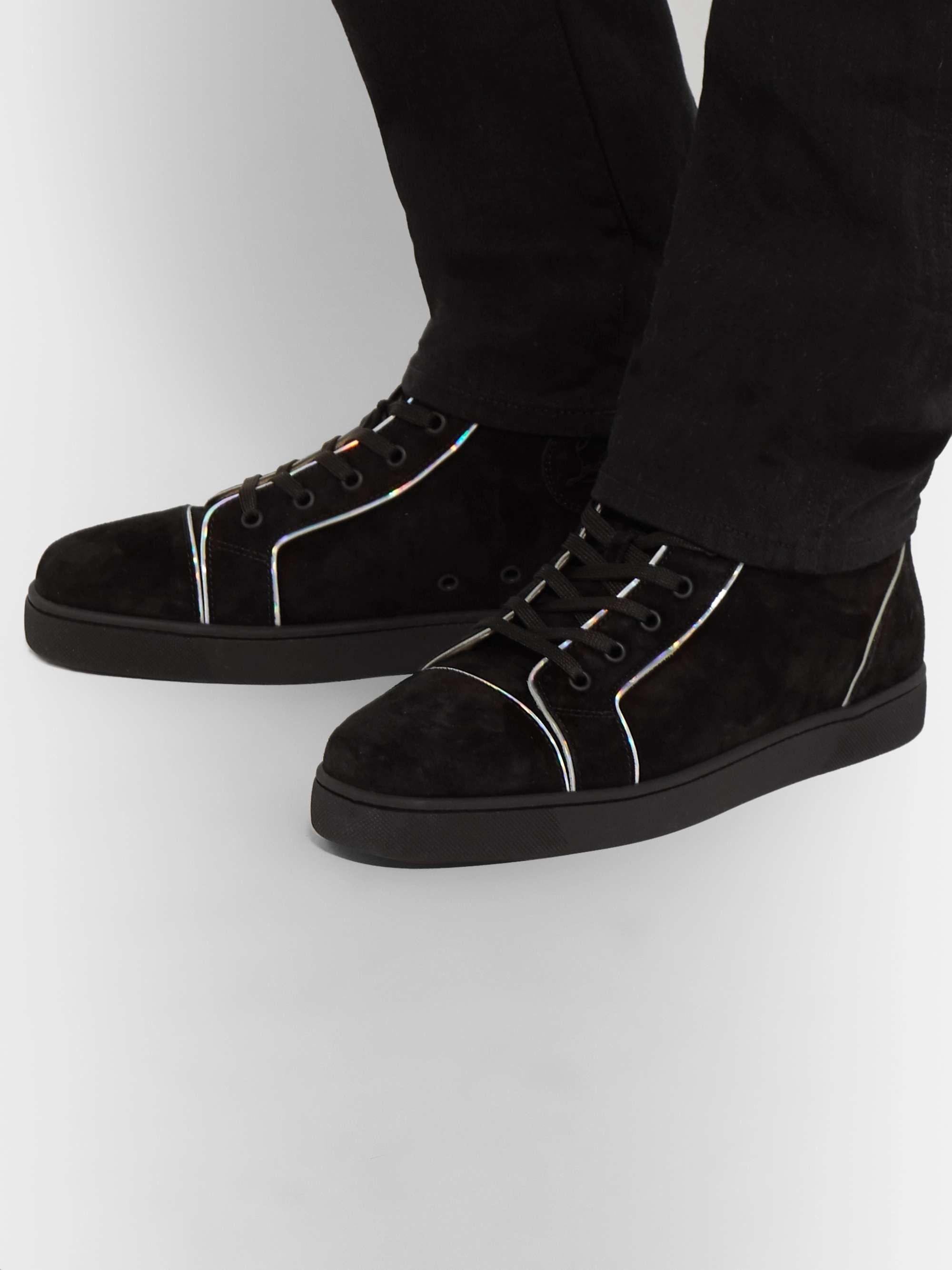 CHRISTIAN LOUBOUTIN Louis Orlato Suede High-Top Sneakers