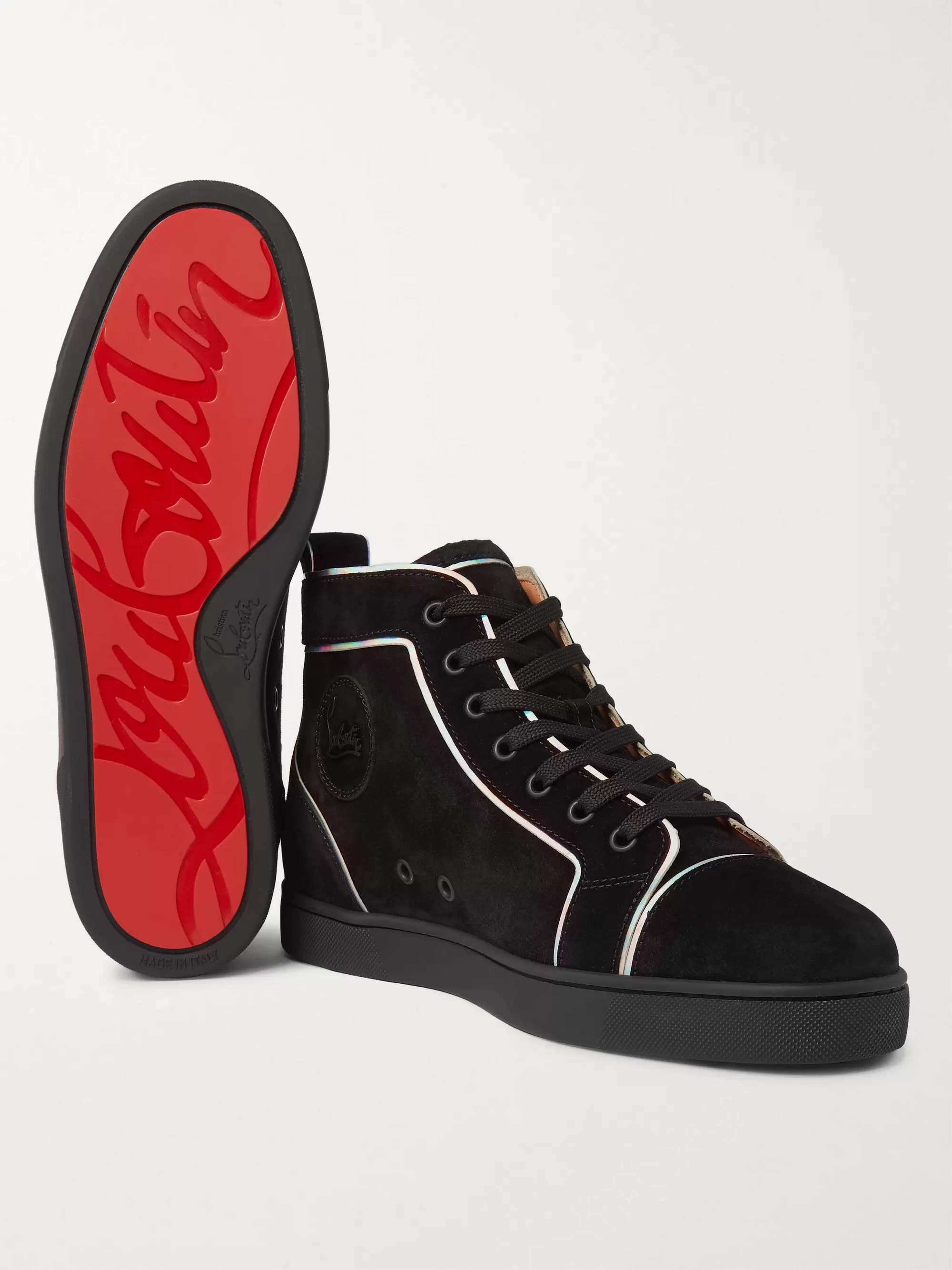 Christian Louboutin Louis Orlato Suede High-Top Sneakers