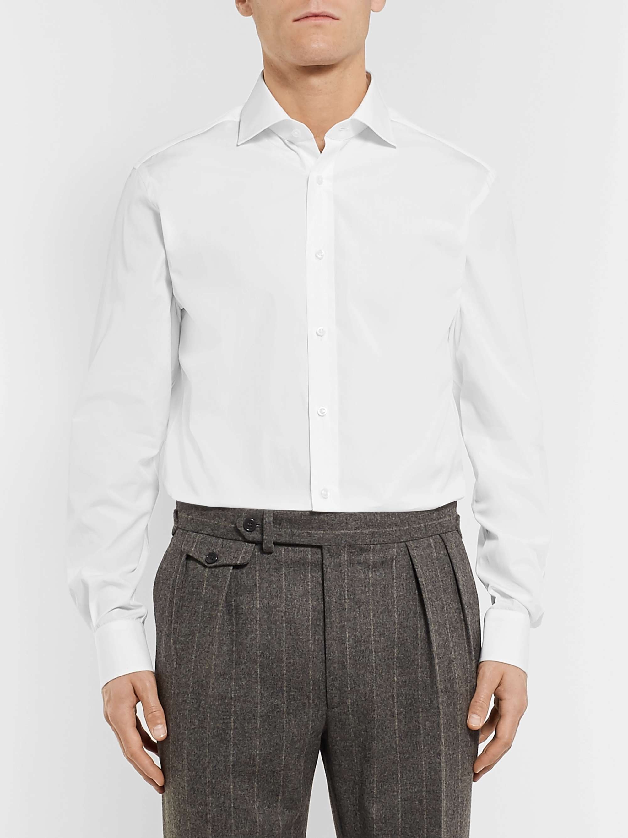 RALPH LAUREN PURPLE LABEL White Aston Cotton-Poplin Shirt