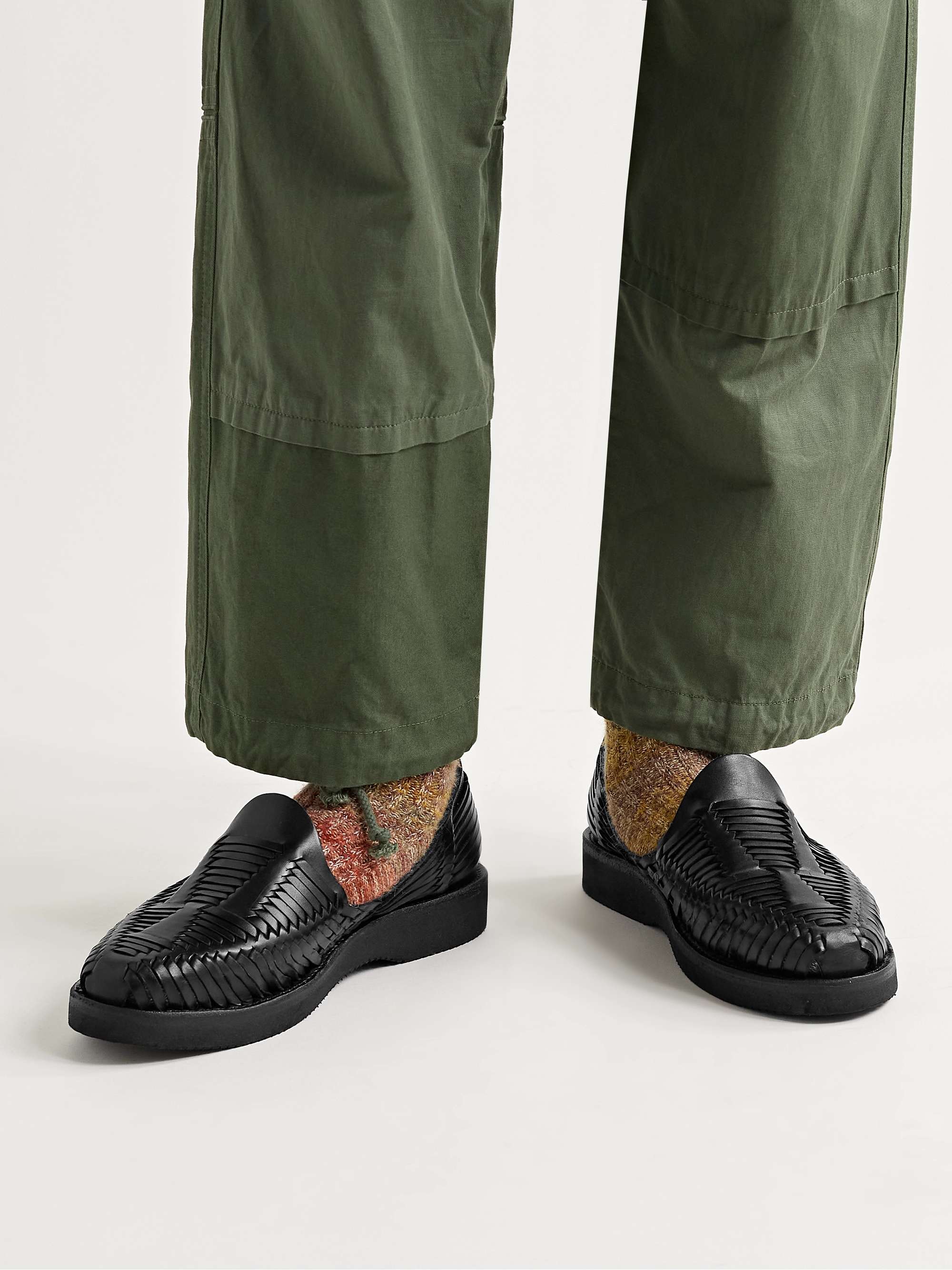 YUKETEN Alejandro Woven Leather Huarache Sandals