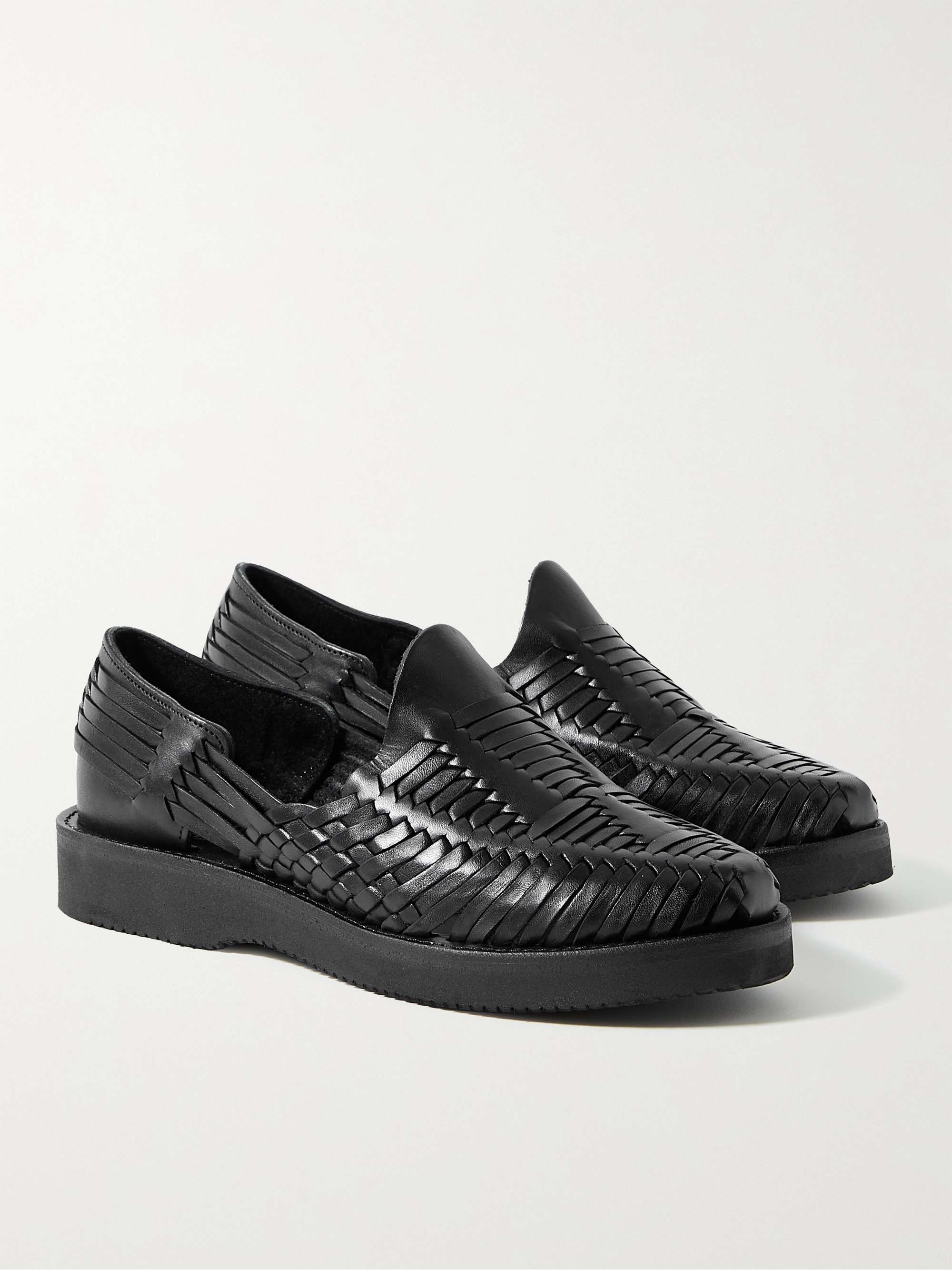 YUKETEN Alejandro Woven Leather Huarache Sandals