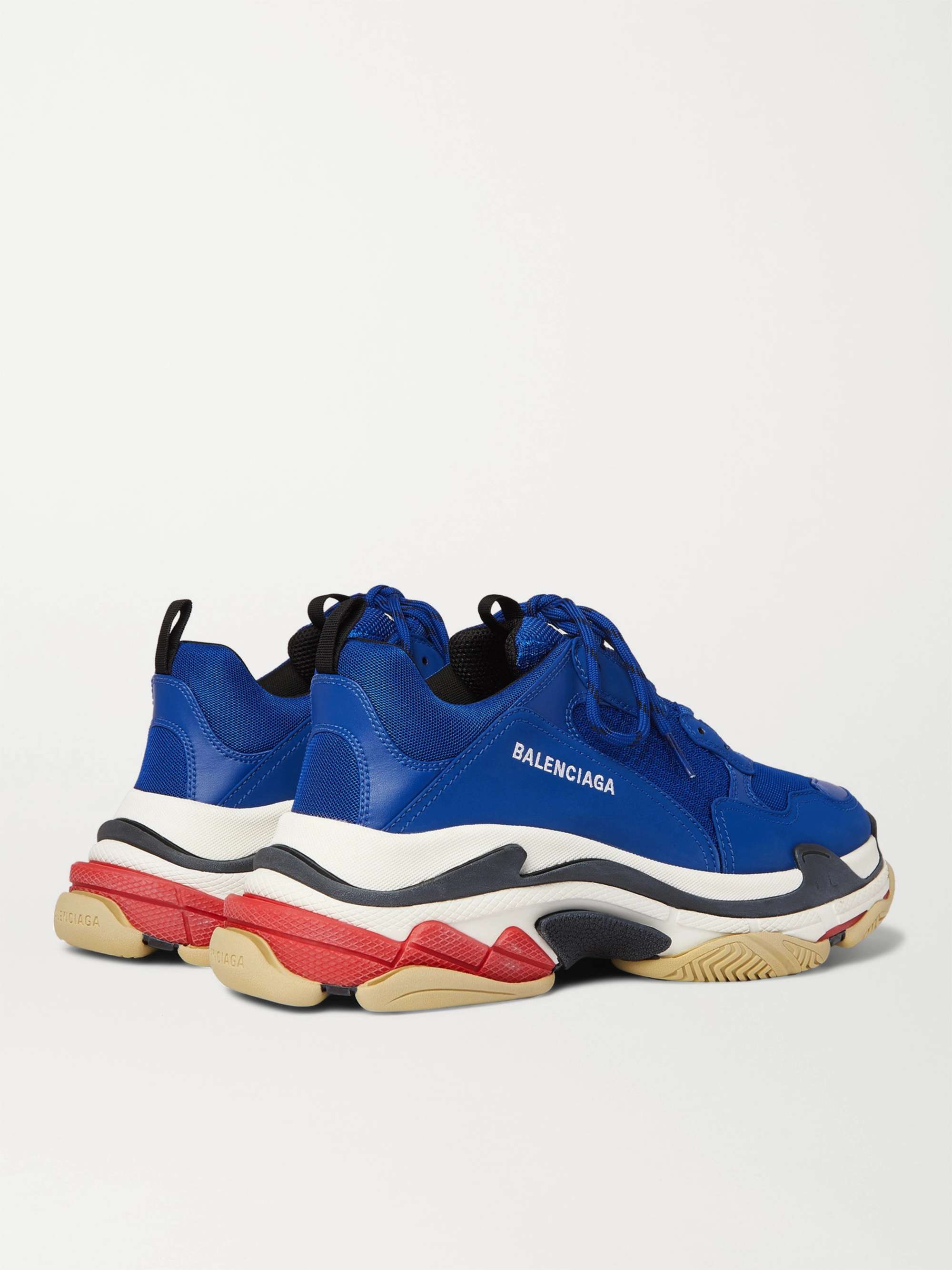 Balenciaga Womens Triple S Sneakers Fabric and Mesh with Faux Leather  White 2178331
