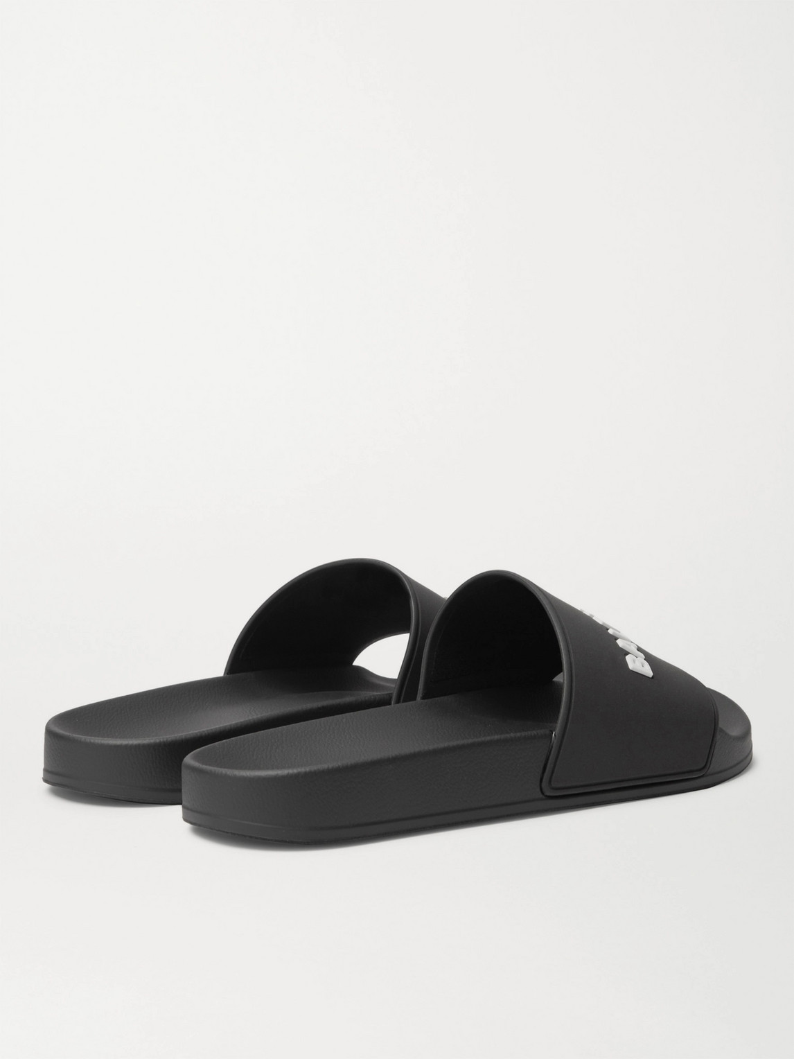 Shop Balenciaga Logo-detailed Rubber Slides In Black