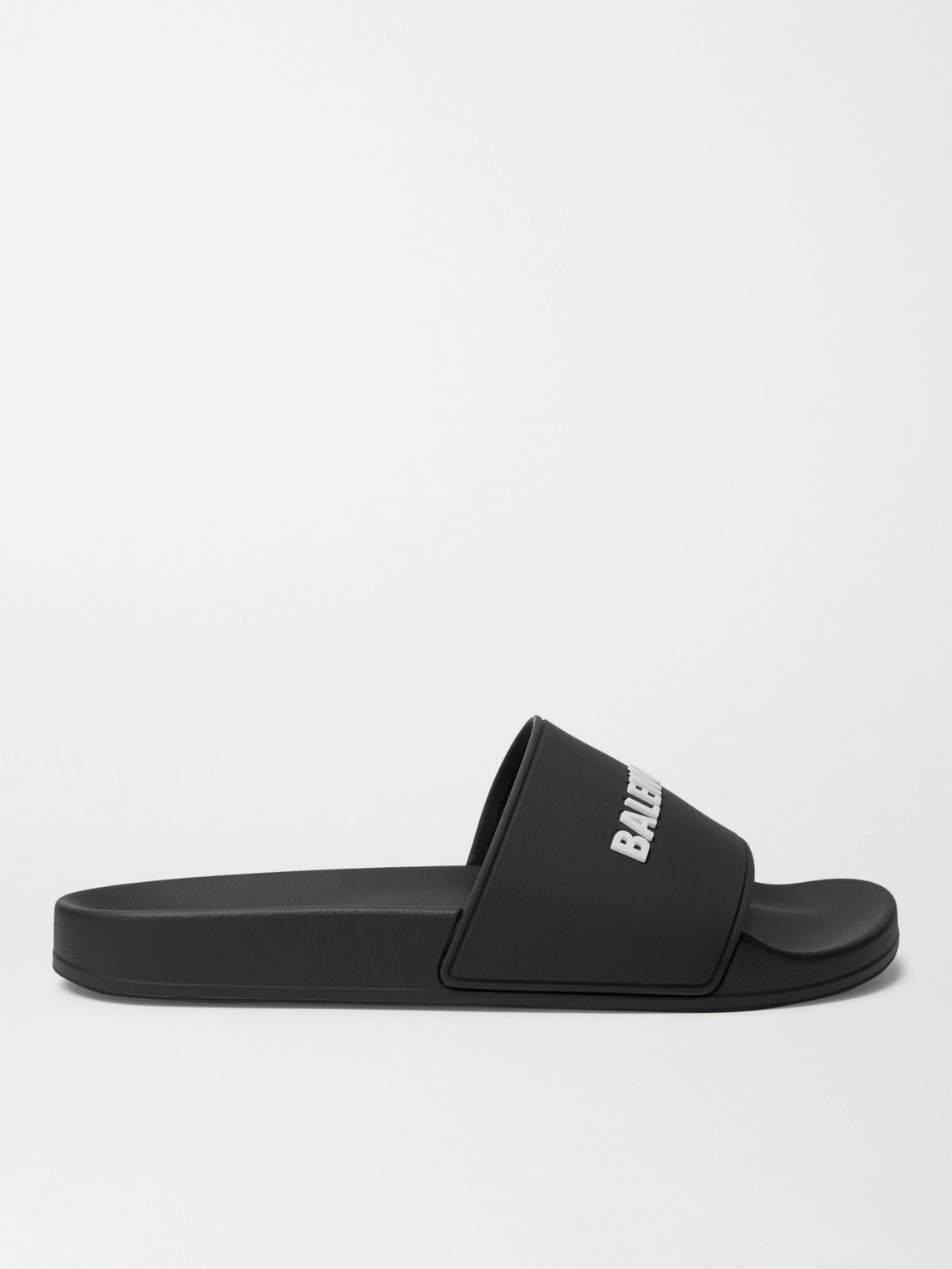 Shop Balenciaga Logo-detailed Rubber Slides In Black