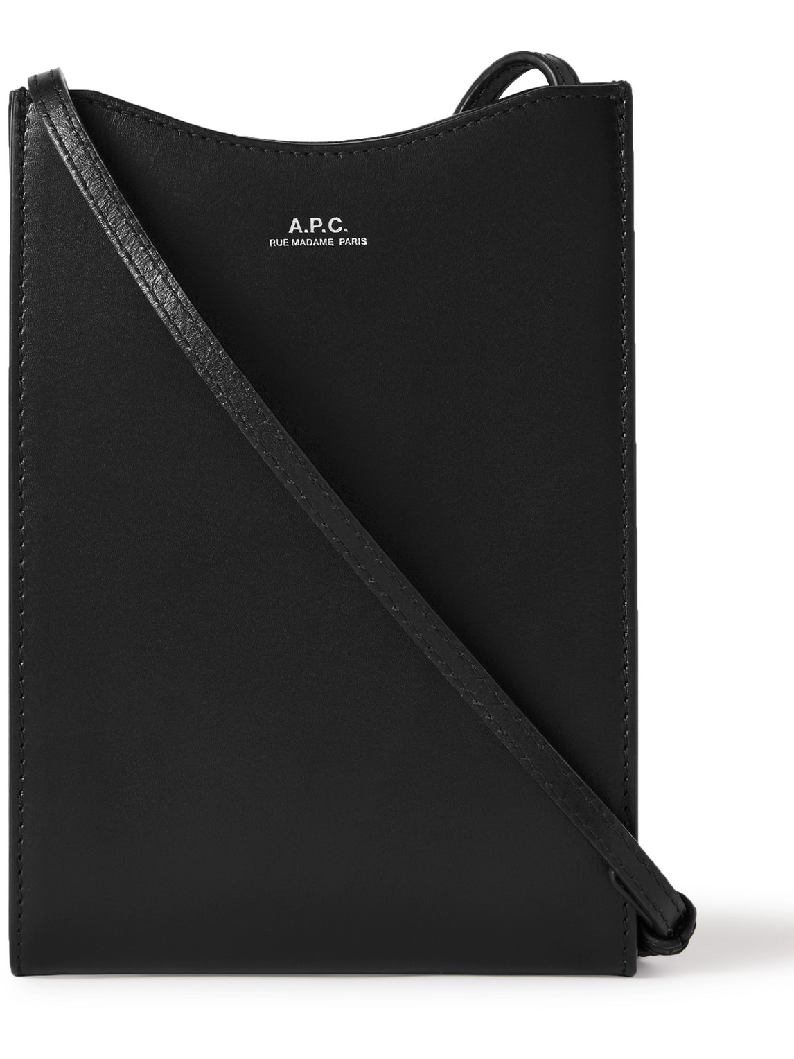 Shop Apc Jamie Leather Pouch In Black