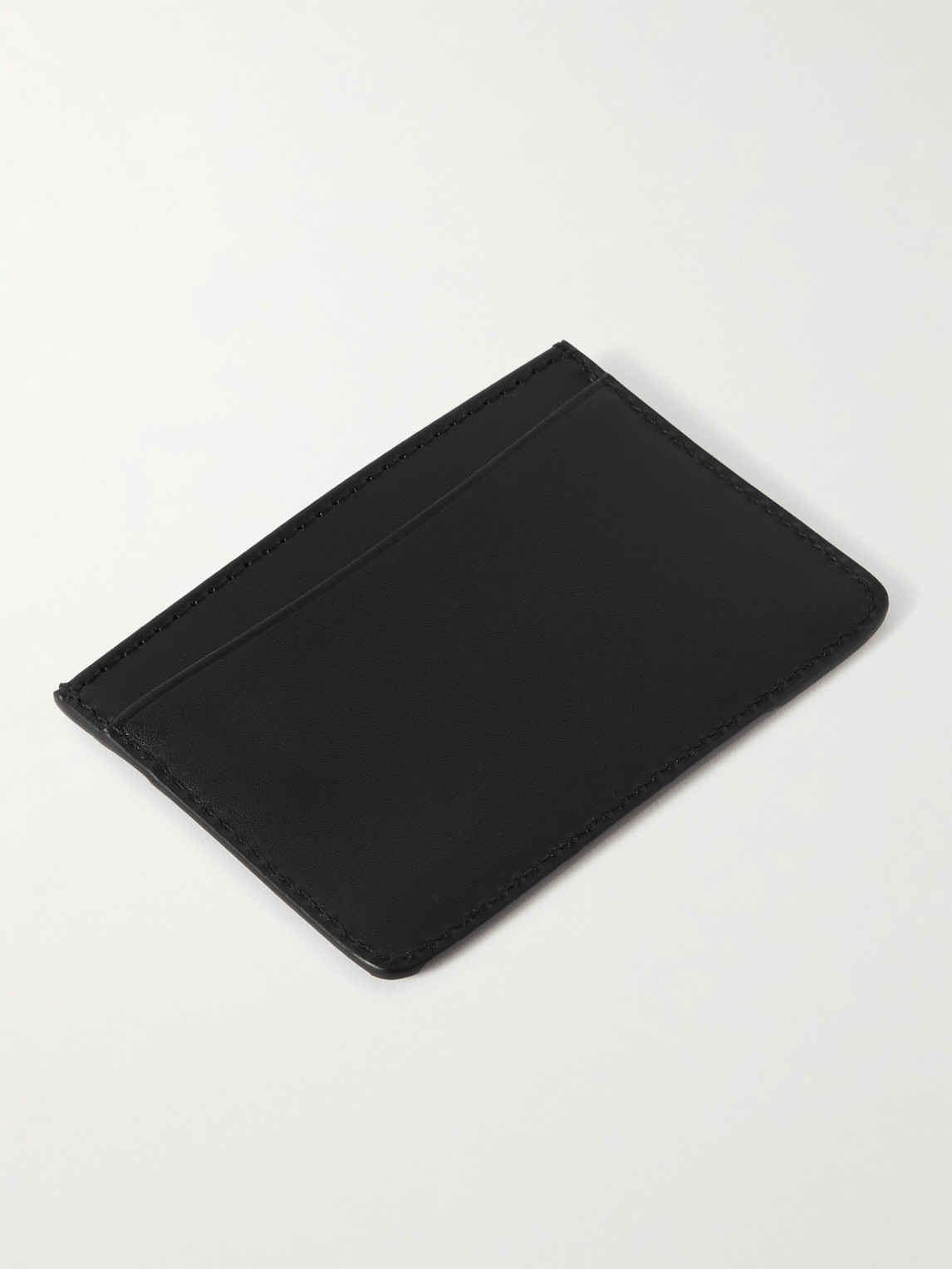 Shop Apc Logo-debossed Leather Cardholder In Black